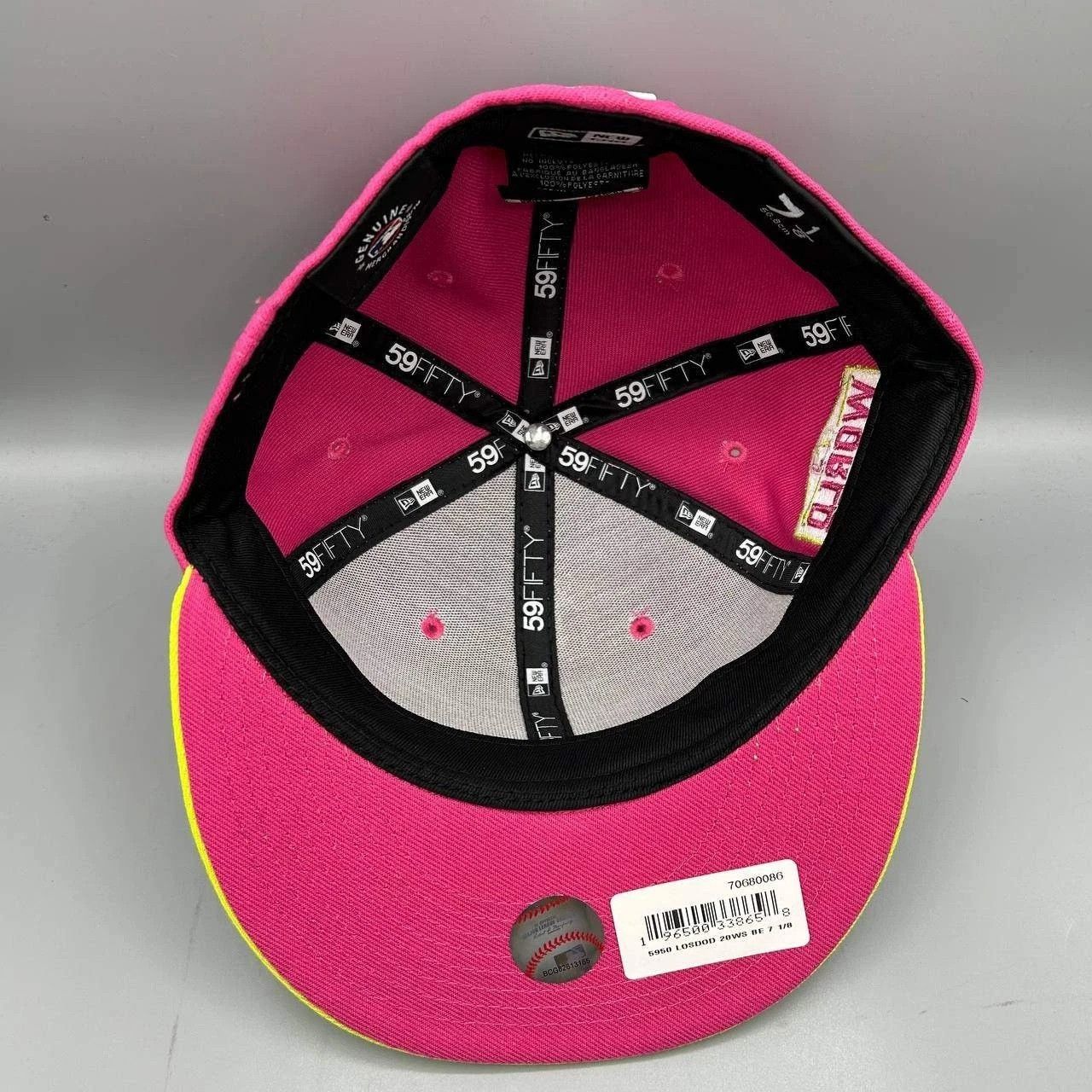 New Era Los Angeles LA Dodgers Hat Men 7 1/8 Pink MLB Fitted Cap New Size ONE SIZE - 6 Thumbnail