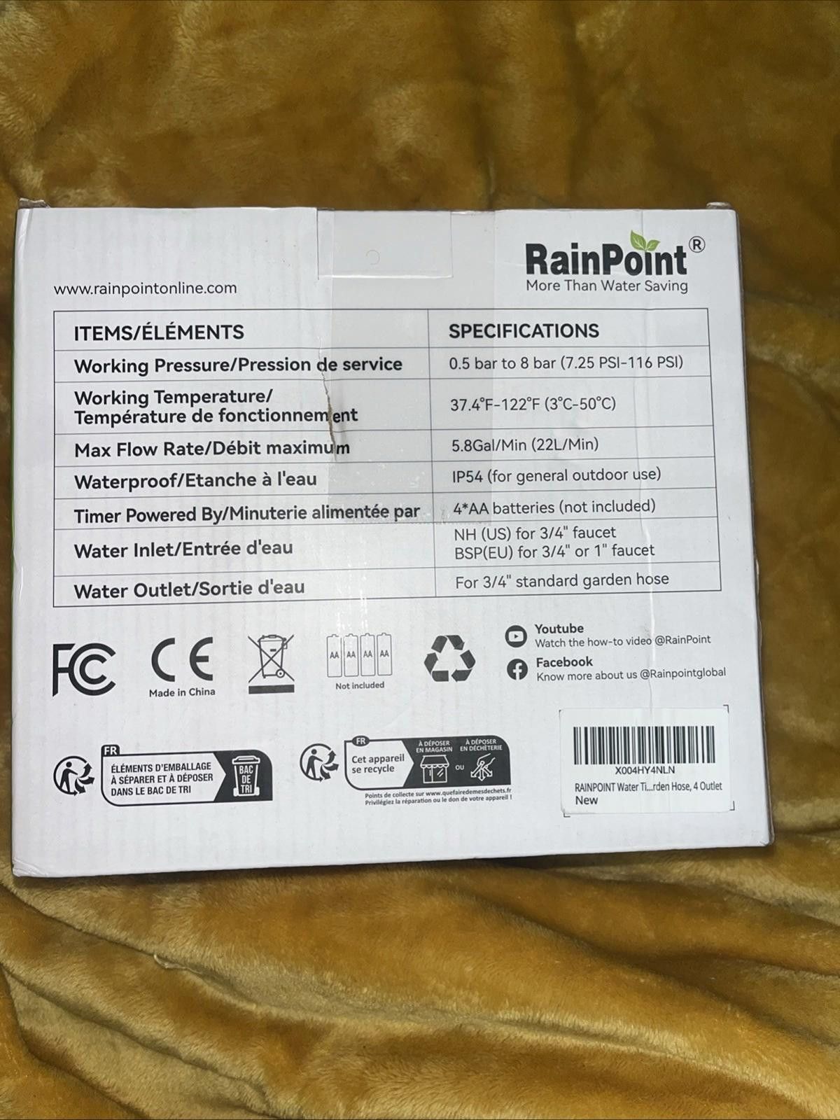 Other RAINPOINT Sprinkler Timer, 4 Outlets Hose Timers Water Timer Size ONE SIZE - 2 Thumbnail