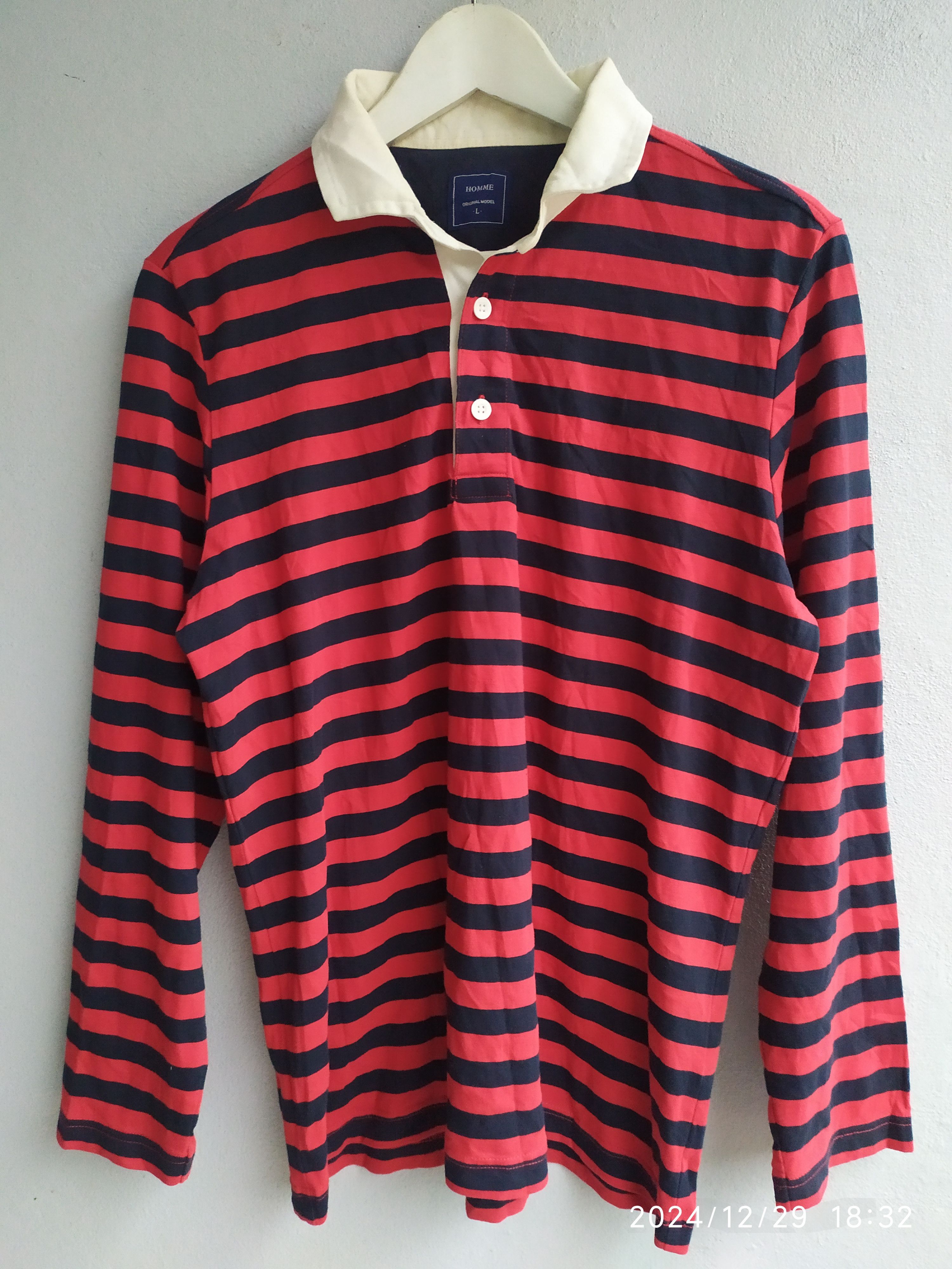 If Six Was Nine × Japanese Brand Japanese Homme Stipee shirt Size US L / EU 52-54 / 3 - 1 Thumbnail