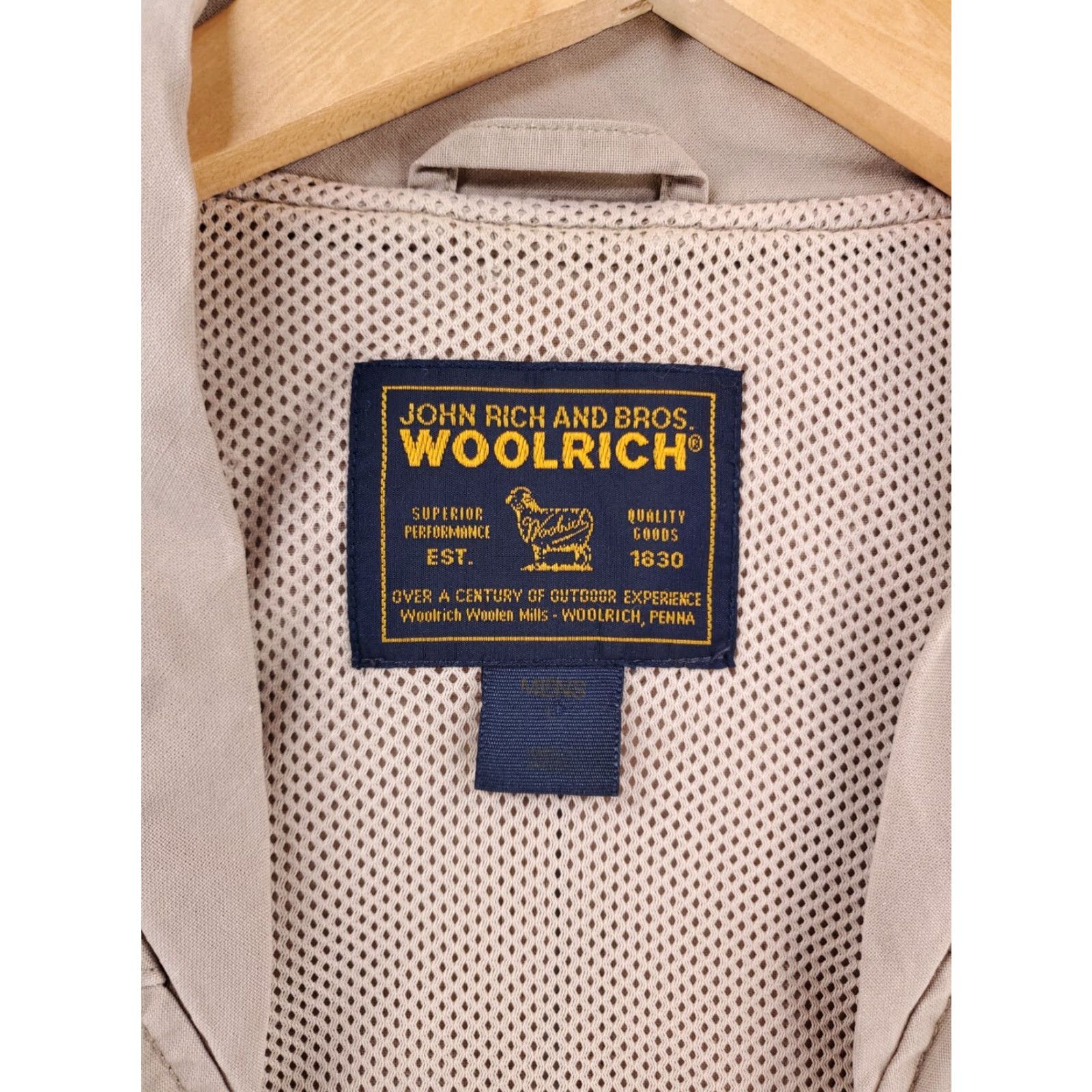 Vintage Woolrich Jacket Mens L Beige Full Zip Fishing Hunting Cargo Utility Game Pouch Vest Size US L / EU 52-54 / 3 - 2 Thumbnail