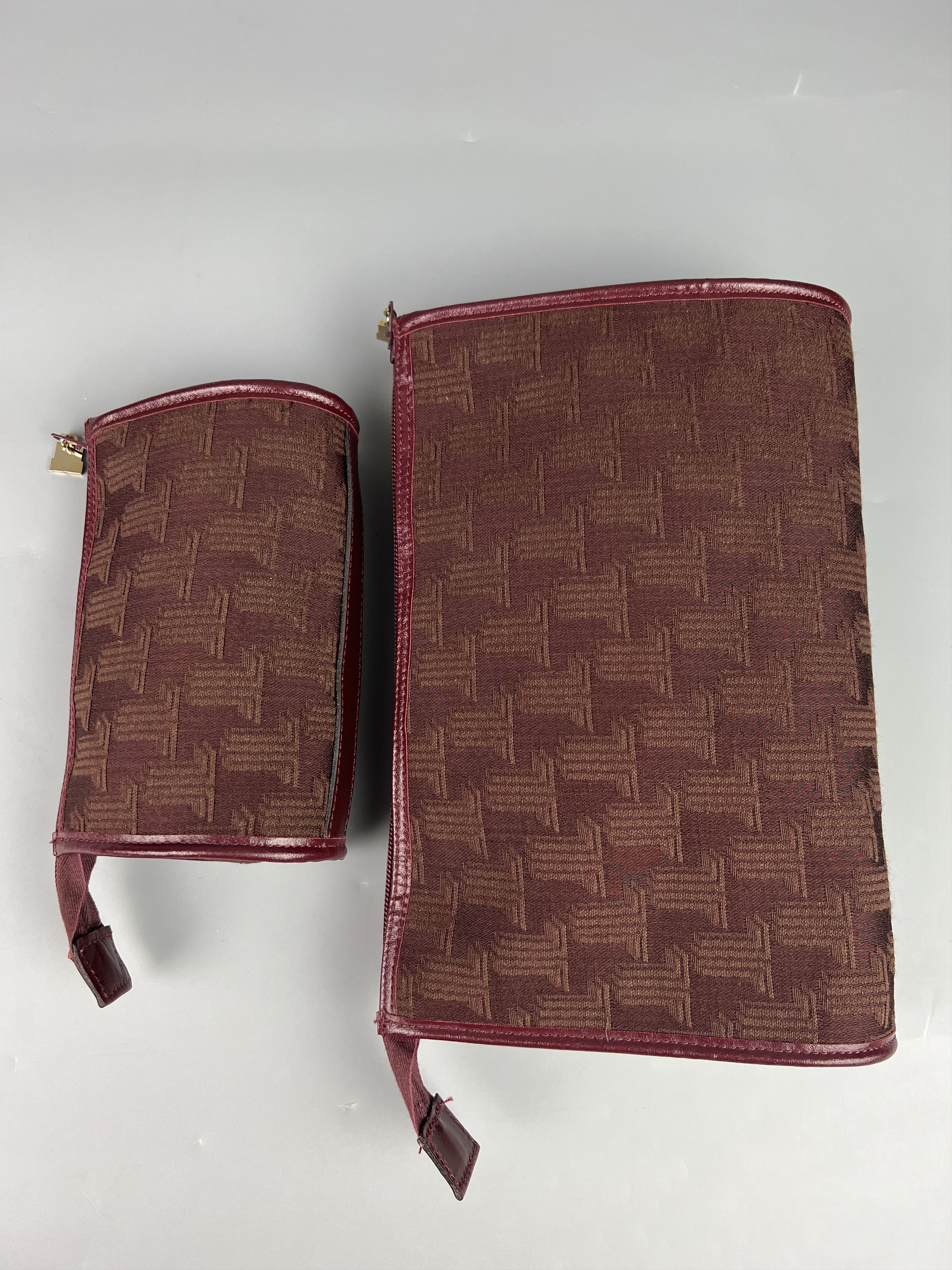 Lanvin Lanvin Set Monogram Logo Canvas Leather Clutch Cosmetic Bag Size ONE SIZE - 5 Thumbnail