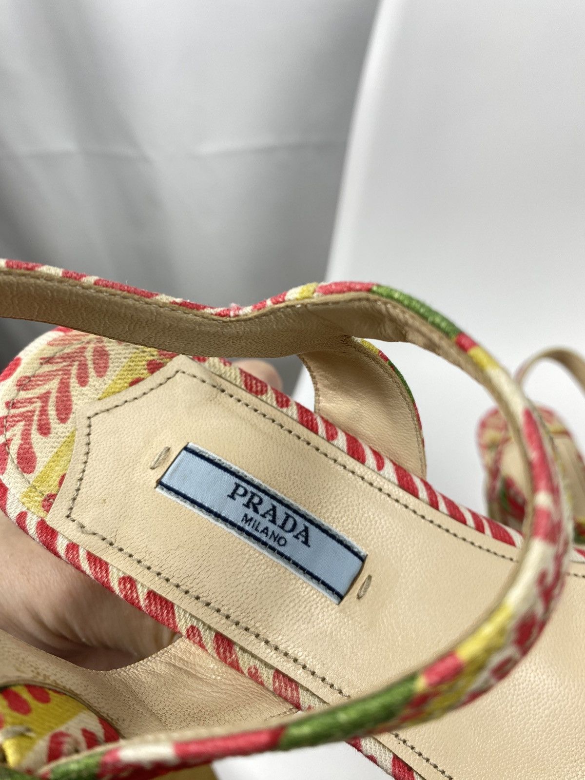 Prada Prada Platform Sandals Cloth Wedges Printed size 38 Size US 8 / IT 38 - 11 Thumbnail