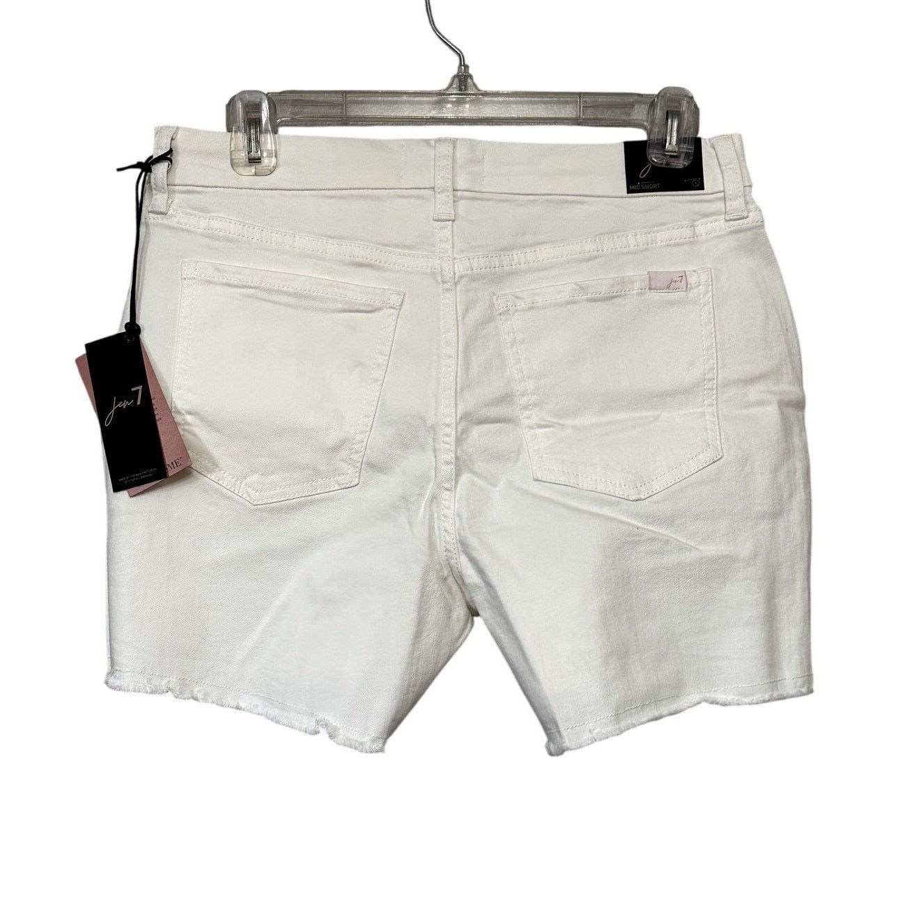 Other Jen7 Jean Shorts Mid Rise Fit Frayed Hem Cream Women’s 4 NWT Size 27" / US 4 / IT 40 - 6 Thumbnail