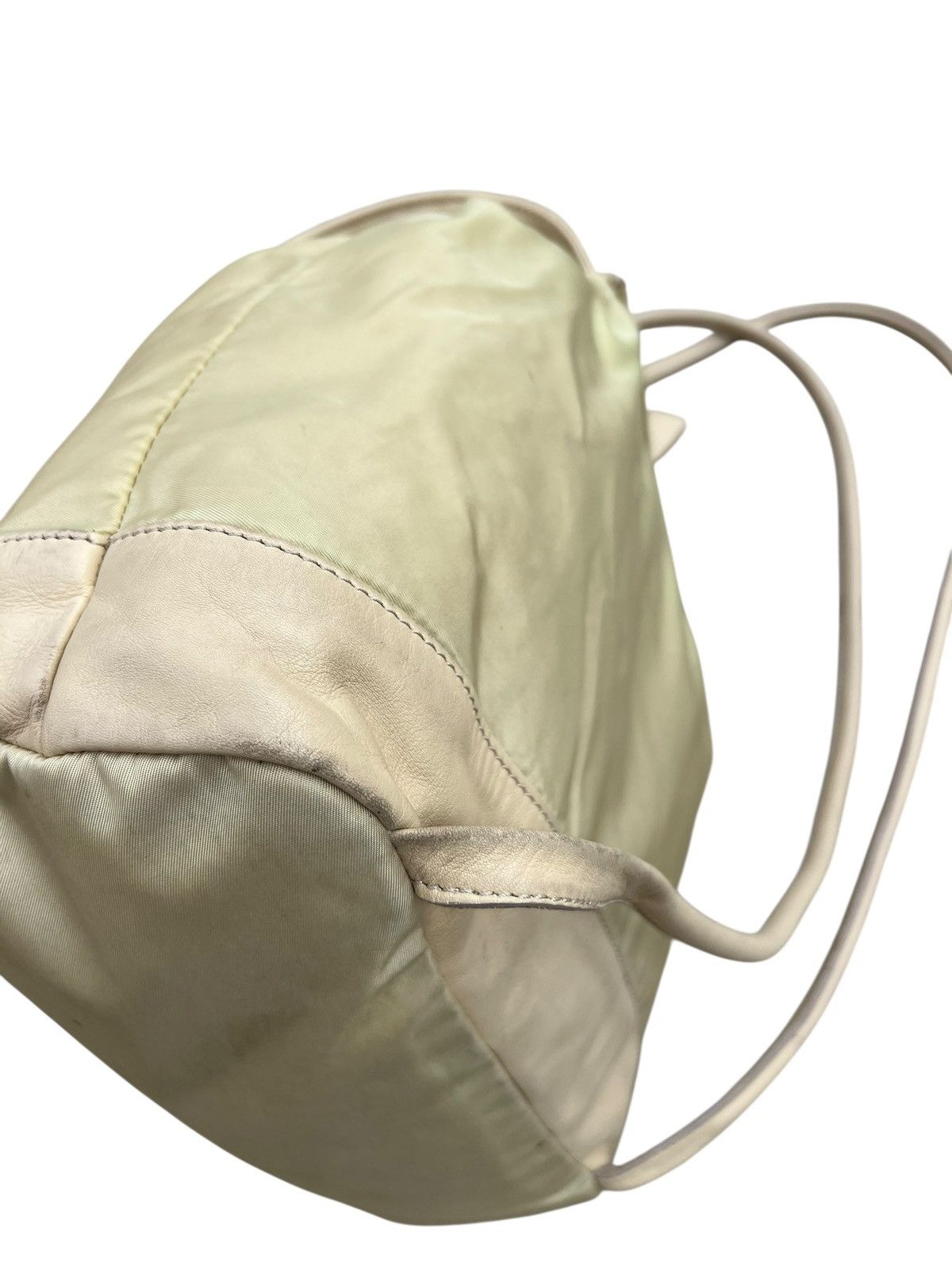 Leather Vintage MaxMara Scratches Patina Leather Nylon Backpack Size ONE SIZE - 14 Thumbnail