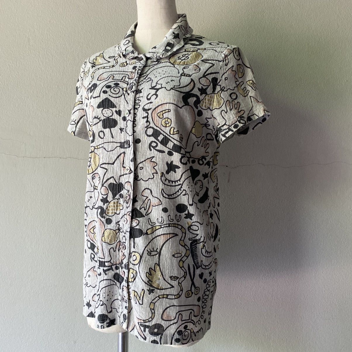 Tsumori Chisato TSUMORI CHISATO Playful Doodle Print Button-Up Shirt Size XS / US 0-2 / IT 36-38 - 19 Thumbnail