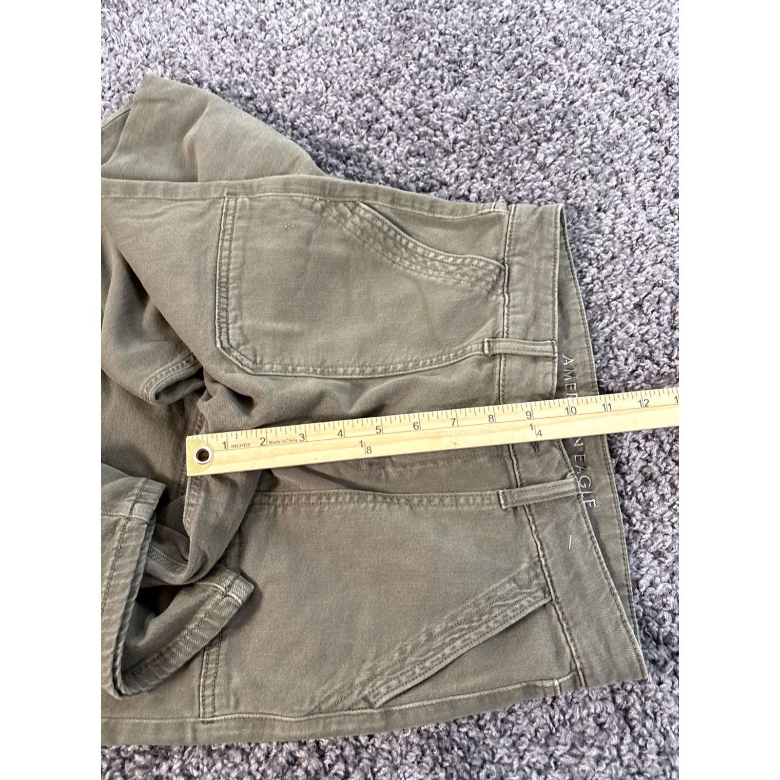 American Eagle Outfitters VINTAGE? American Eagle Outfitters Baggy Wide Leg Jeans Women's 00 Distressed Green Streetwear Grunge 90s Jeans - Relaxed Fit Size 24" / US 00 / IT 34 - 5 Thumbnail