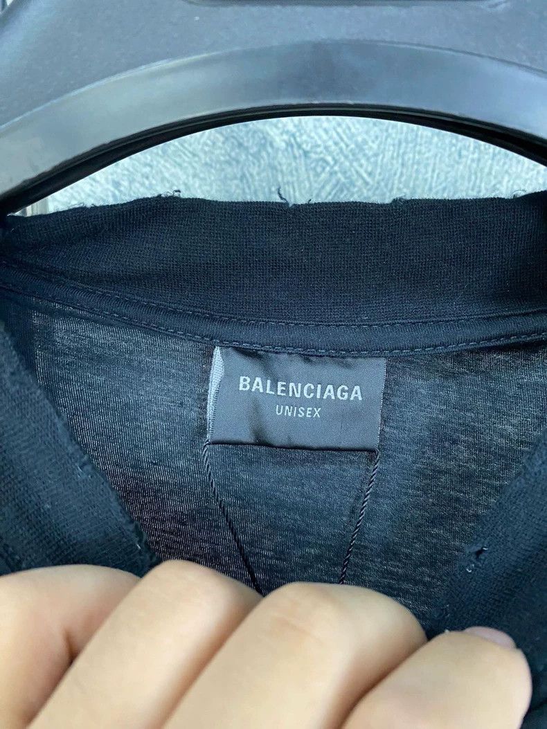 Balenciaga Balenciaga Black logo Neck Round Neck Long Sleeve Sweater Size US L / EU 52-54 / 3 - 3 Thumbnail