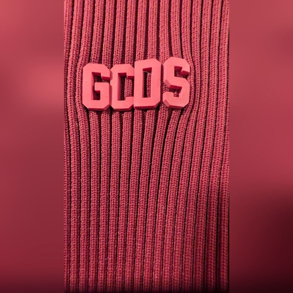 GCDS GCDS Red Asymmetrical Ribbed Mock Neck Mini Dress Size L / US 10 / IT 46 - 4 Thumbnail