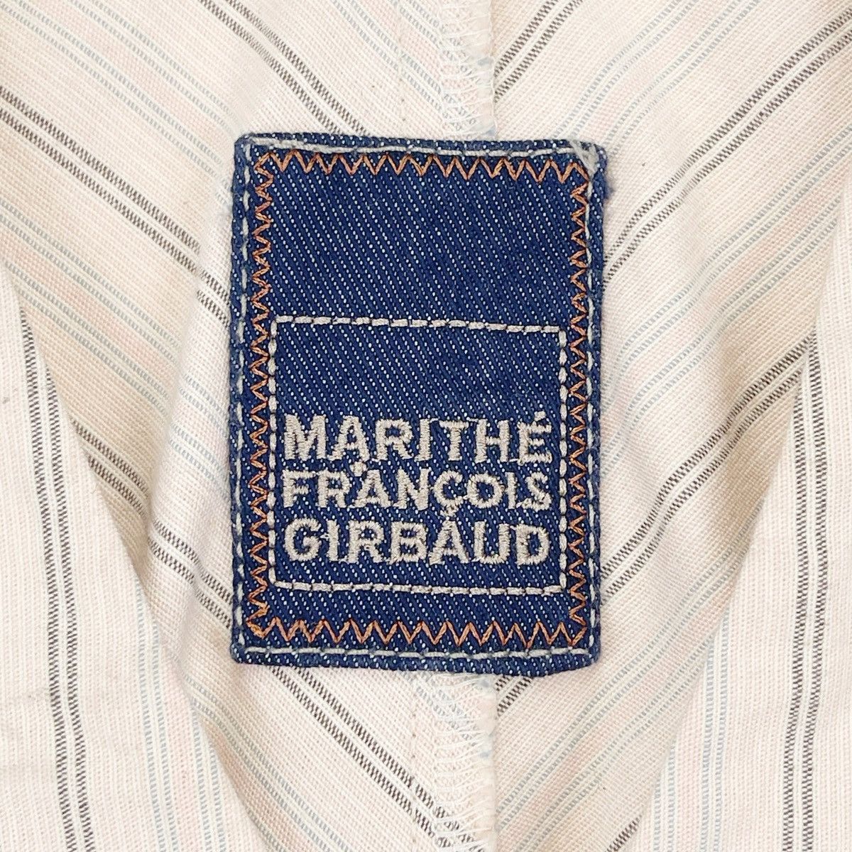 Designer × Marithe + Francois Girbaud Striped Suit Beige Cotton Vest Size US M / EU 48-50 / 2 - 6 Thumbnail