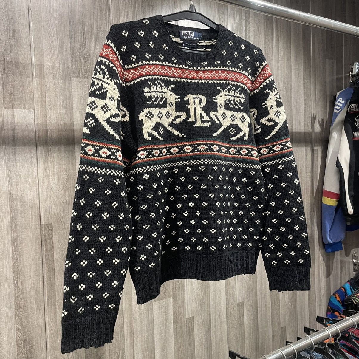 Ralph Lauren Vintage Polo Ralph Lauren Reindeer Fair Isle Sweater Size US XL / EU 56 / 4 - 2 Thumbnail