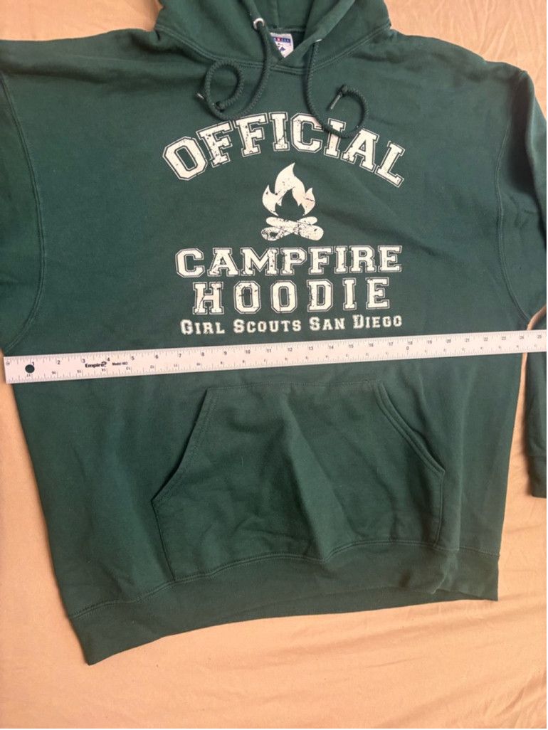 Jerzees Girls Jerzees Hoodie XL Green Campfire Girl Scouts San Diego Size XL / US 12-14 / IT 48-50 - 2 Thumbnail