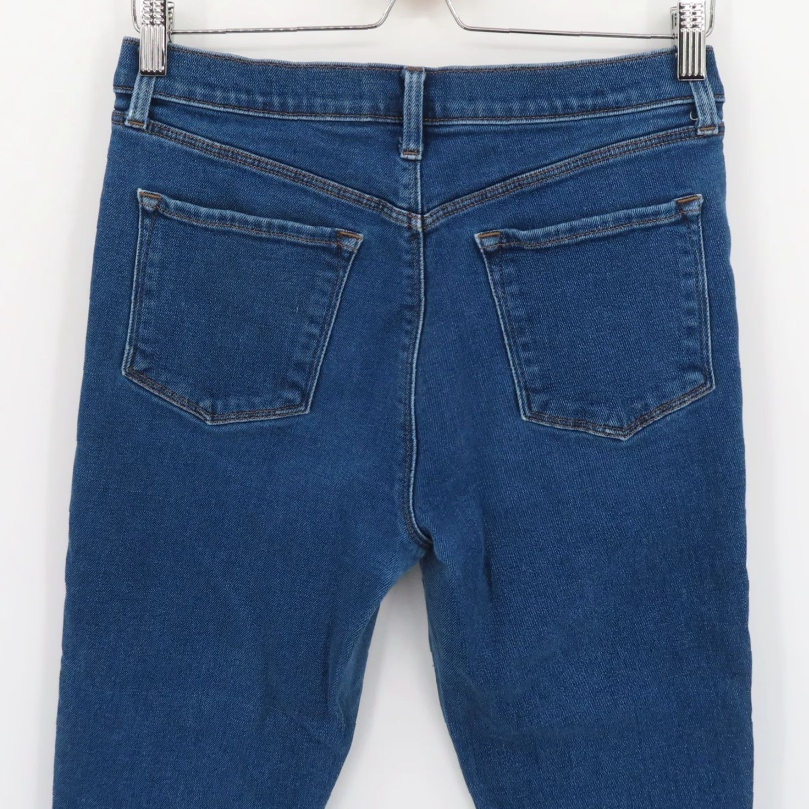J Brand J Brand Women 28 Rugby High Rise Crop Jeans JB001144 Solid Blue Denim Pockets Size 28" / US 6 / IT 42 - 5 Thumbnail