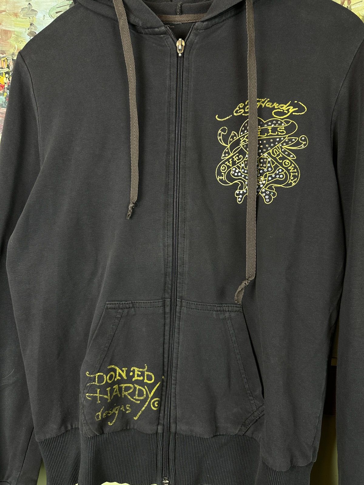 Ed Hardy × Vintage Vintage 2000s Ed Hardy zip hoodie Size L / US 10 / IT 46 - 5 Thumbnail