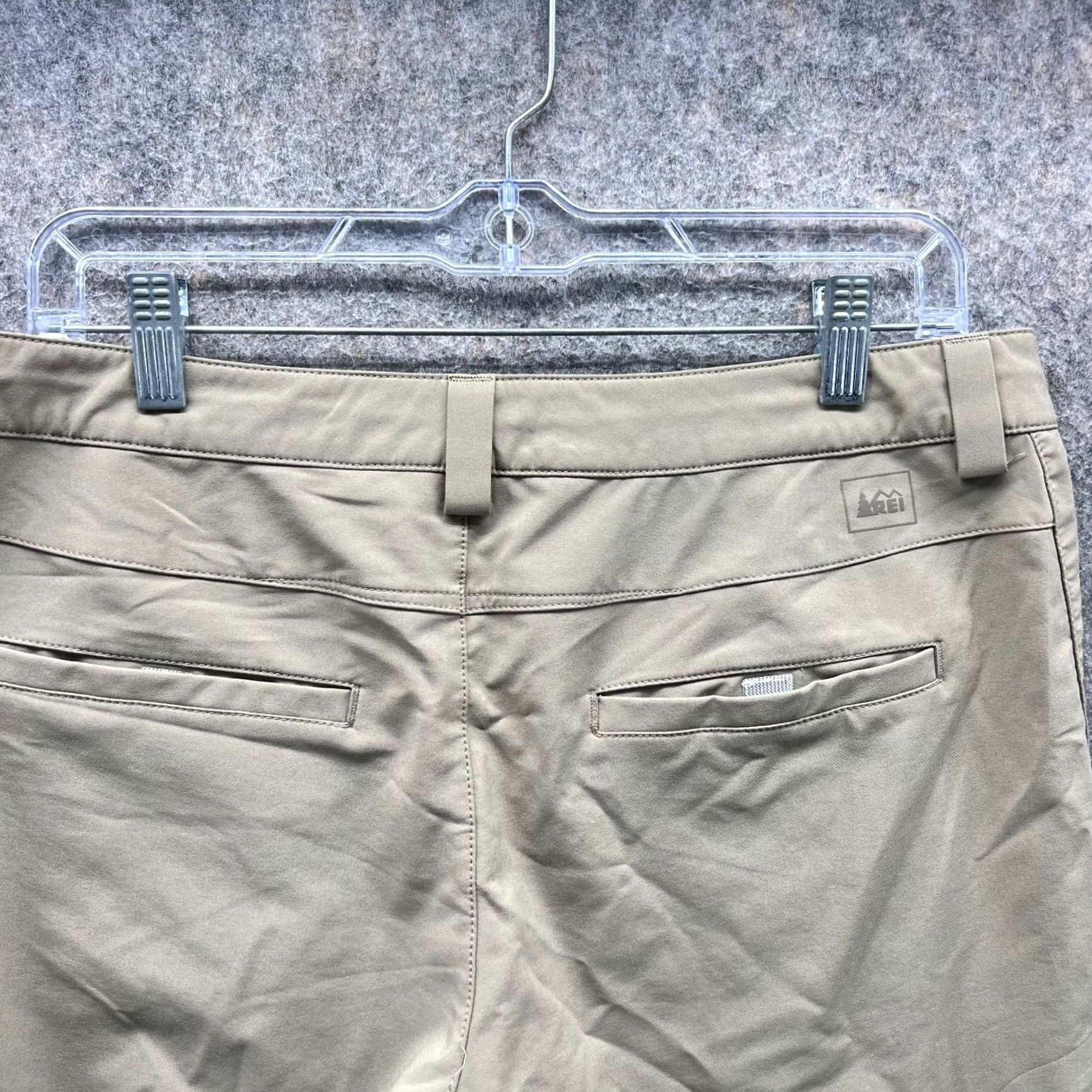 Vintage Rei Endeavor Pants Women Petite Khaki Hiking Zip Camping Performance Lined Size 32" / US 10 / IT 46 - 4 Thumbnail
