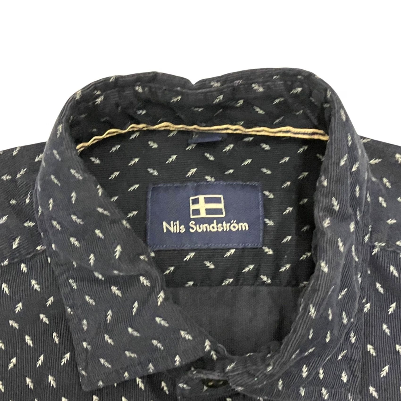 Vintage VINTAGE Nils Mens Corduroy Shirt Medium Navy Patterned Button Up Long Sleeve Casual Size US M / EU 48-50 / 2 - 4 Thumbnail