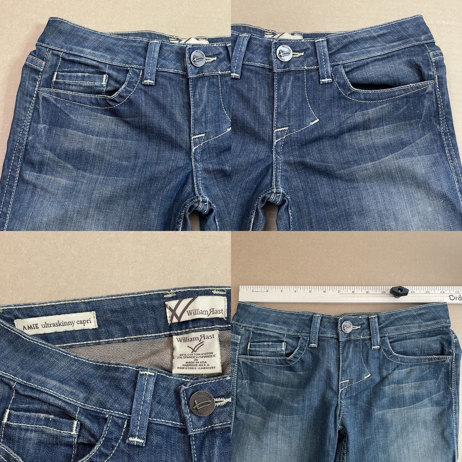 Vintage VINTAGE William Rast Jeans Womens 25 Blue Amie Ultra Skinny Capri Wash Ladies Jeans Size 42" / US 20 - 8 Thumbnail