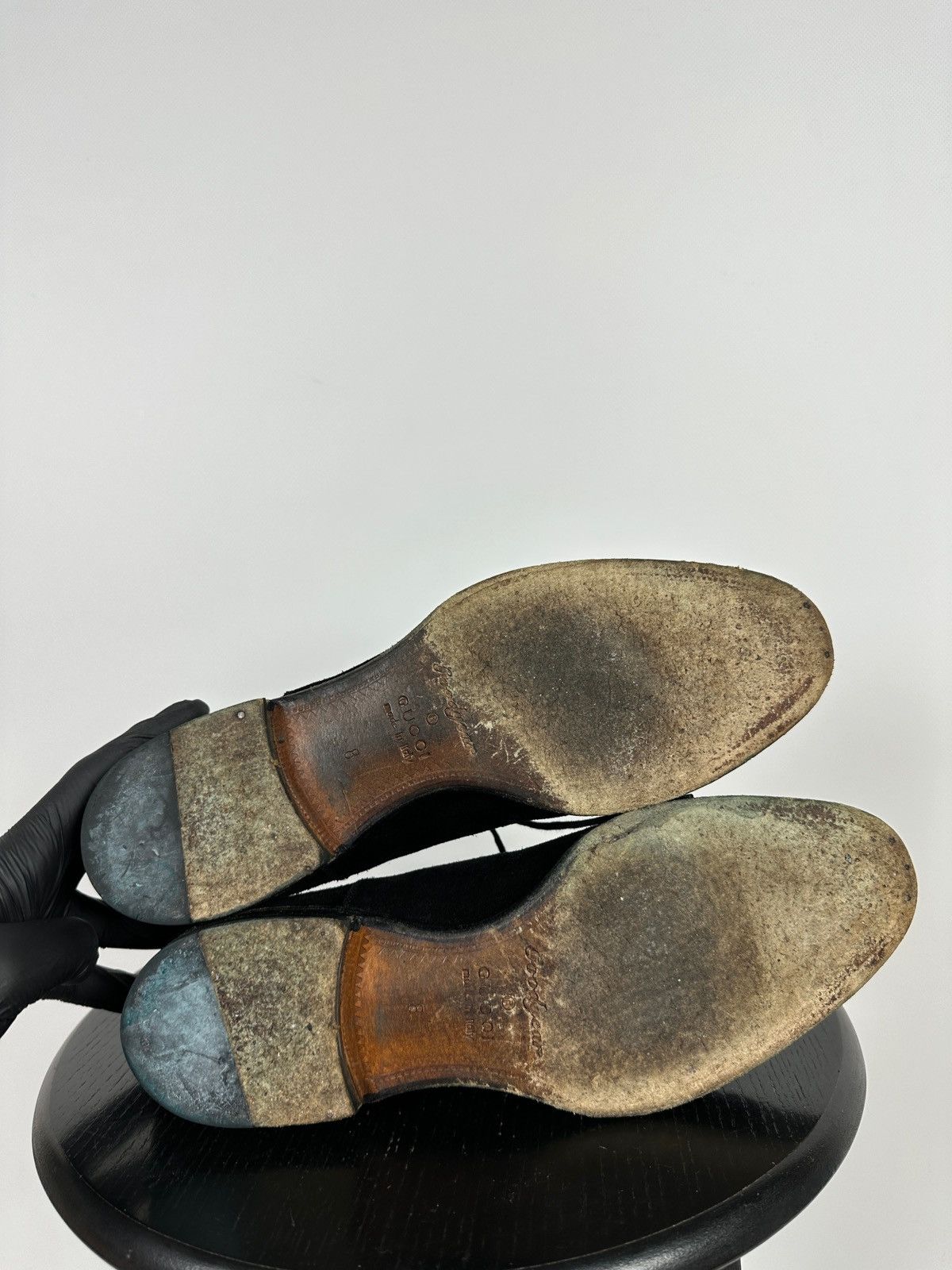 Gucci Gucci Black Suede Leather Oxford Dress Shoes Size US 9 / EU 42 - 22 Thumbnail