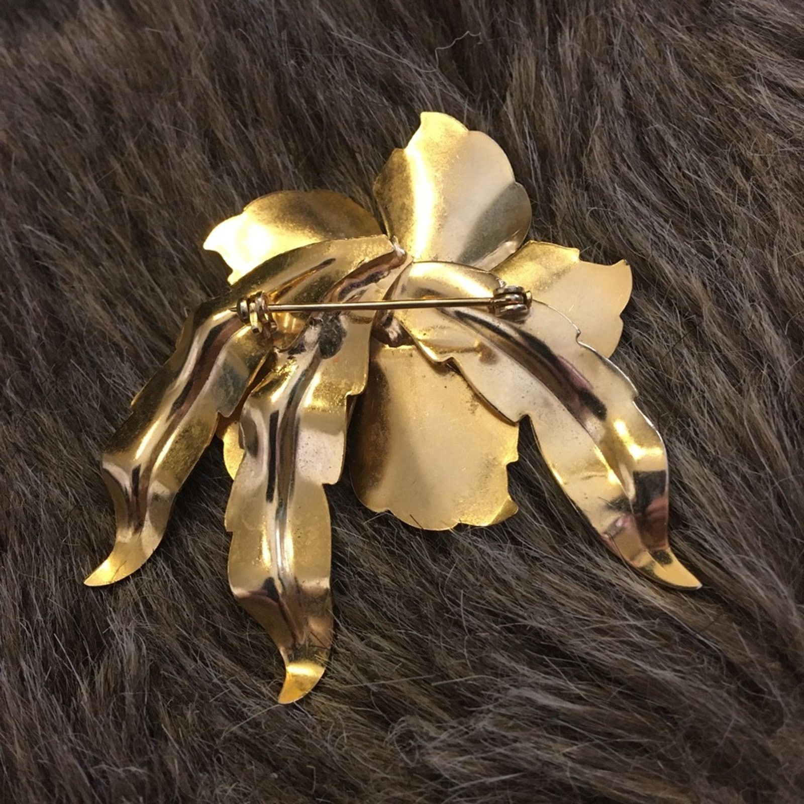 Vintage Vintage 80s gold tone flower brooch Size ONE SIZE - 3 Thumbnail