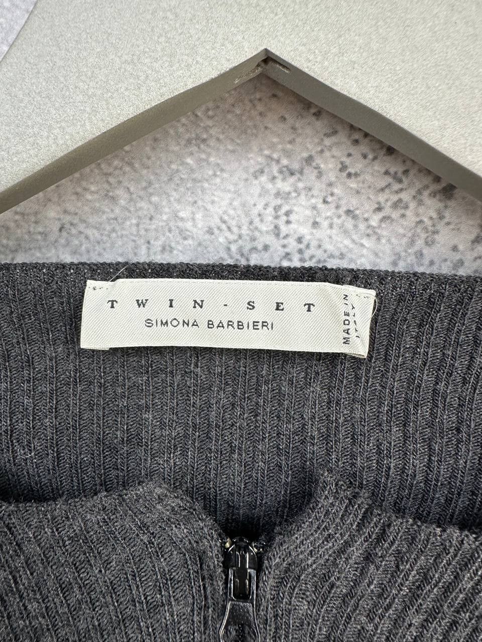 TWINSET Twin-Set Simona Barbieri Wool Ribbed Zip-Up Fitted Knit Top Size L / US 10 / IT 46 - 9 Thumbnail