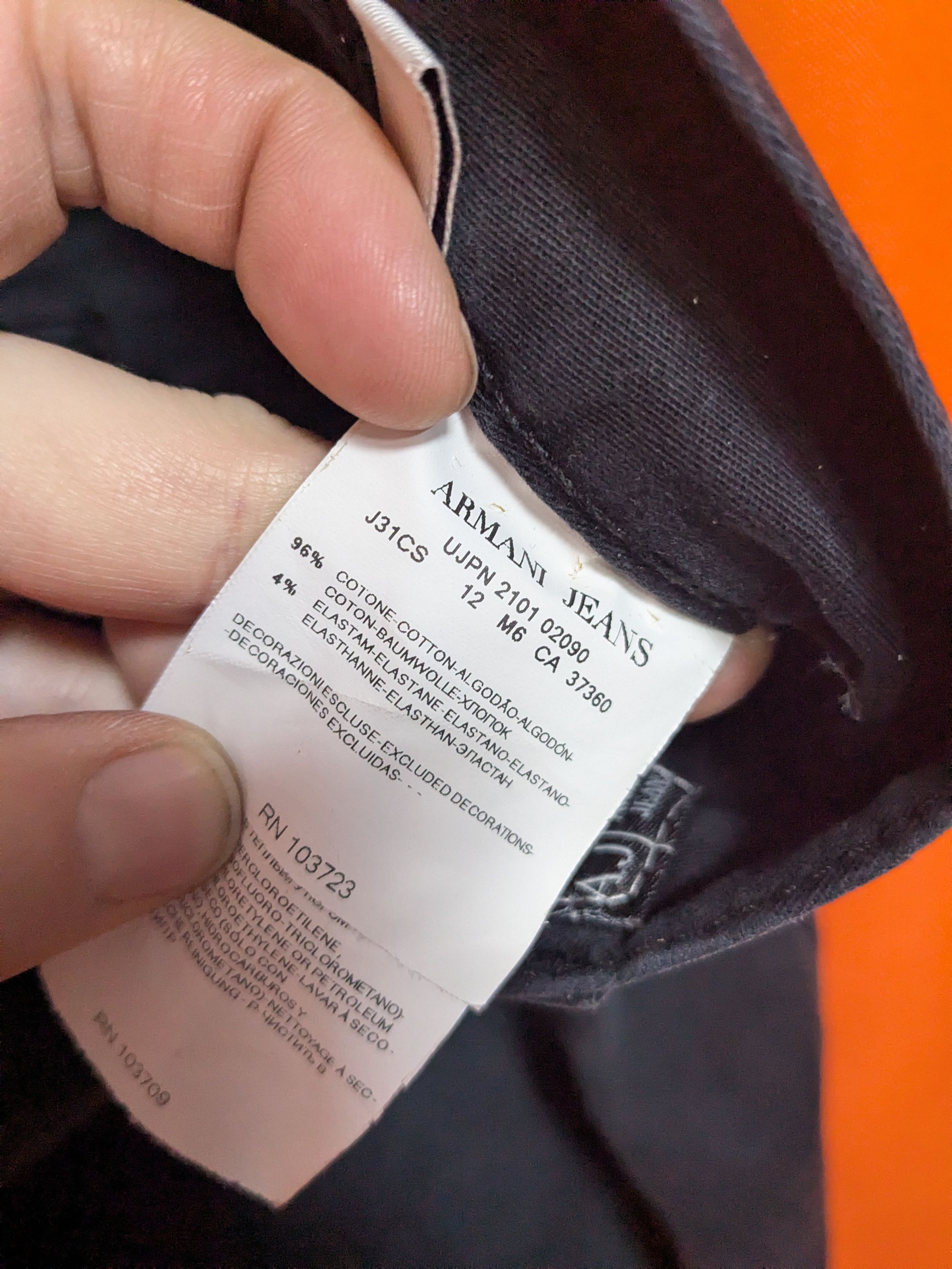 Armani Armani Jeans Black Denim Pants – W32, Stretch Cotton Size 26" / US 2 / IT 38 - 7 Thumbnail