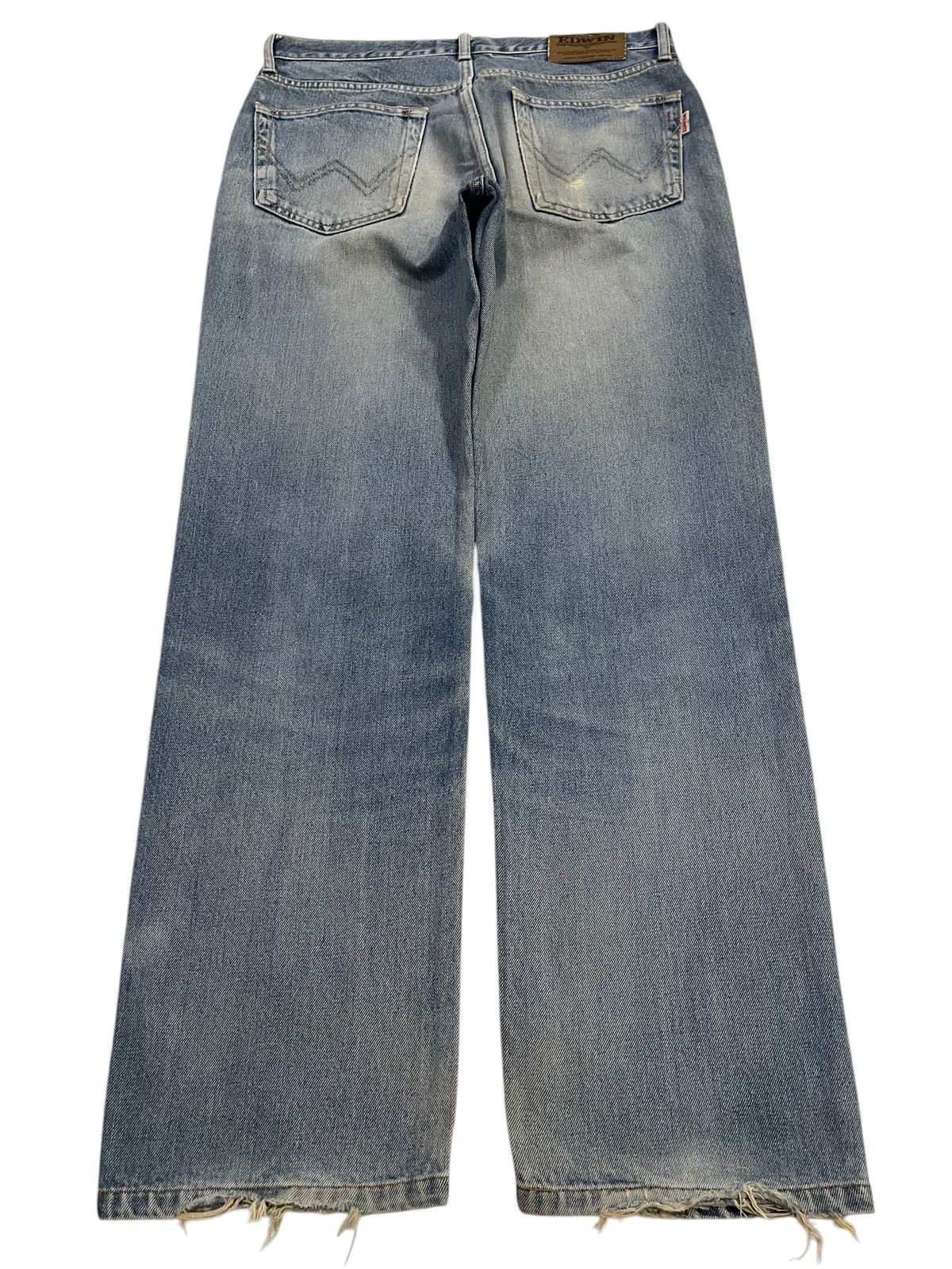 Edwin Vintage Edwin Blue Faded Wash Distressed Style Loose Jeans Size US 32 / EU 48 - 2 Thumbnail