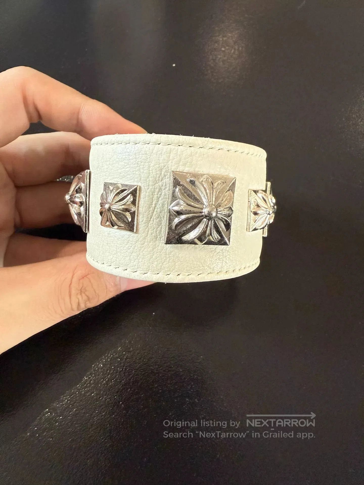 Chrome Hearts Chrome Hearts White Wide Studded Bracelet. Size ONE SIZE - 3 Thumbnail