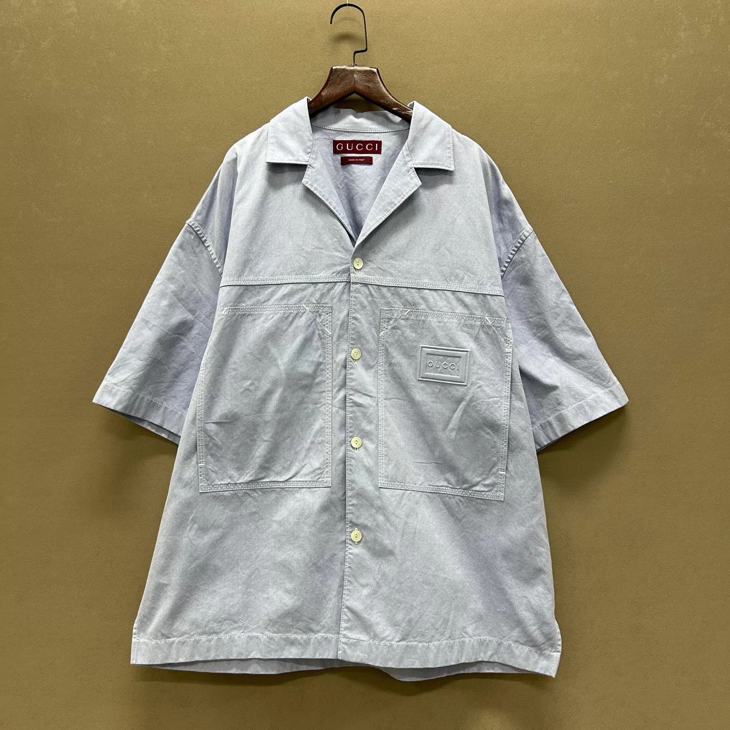 Gucci Gucci Chest Pocket Embroidered Small Logo SS Shirt 48 NWT New Size US M / EU 48-50 / 2 - 1 Thumbnail