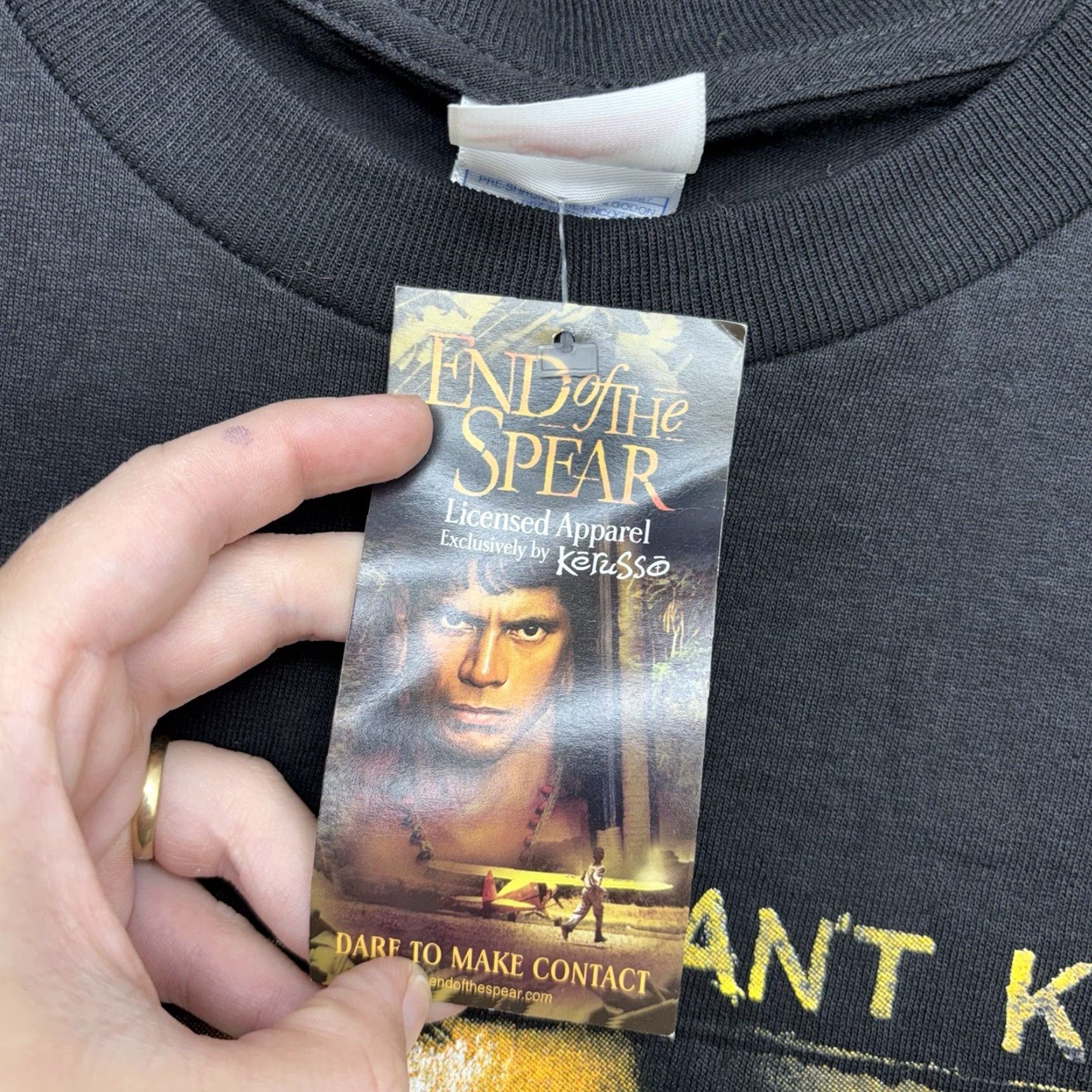 Vintage VINTAGE End of the Spear Movie Shirt 2XL Black 90s Mens NWT Size US XXL / EU 58 / 5 - 7 Thumbnail