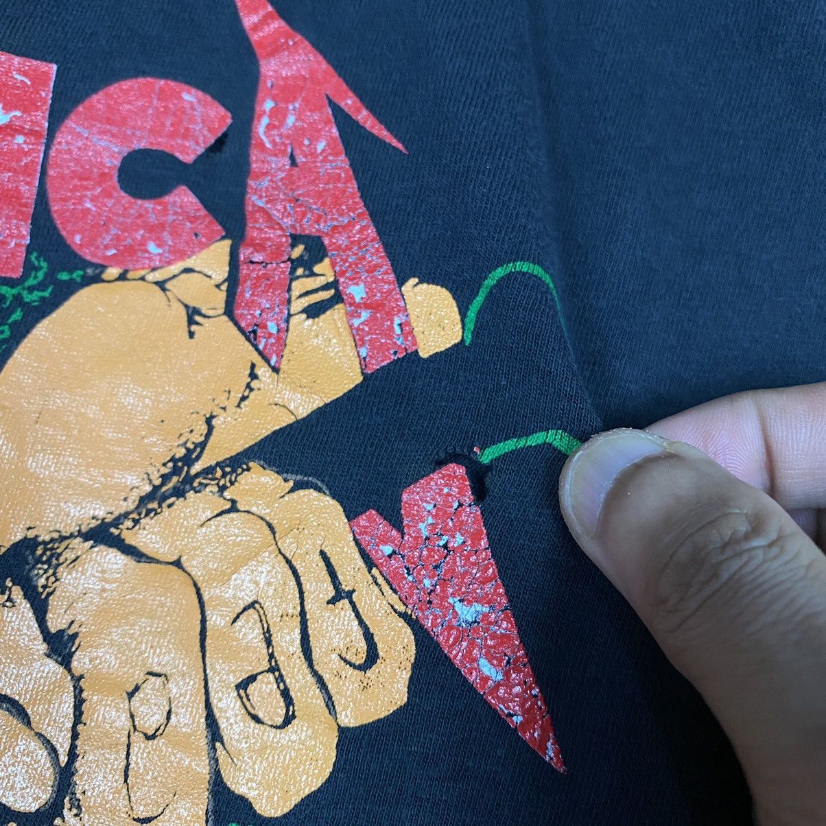 Band Tees × Metallica × Vintage Vintage 90's METALLICA Euro Graphic Band Distressed Tee Size US L / EU 52-54 / 3 - 6 Thumbnail