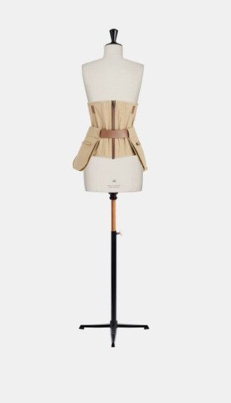 Dior o1w1db10924 Trench-Effect Cotton Bustier in Beige Size XS / US 0-2 / IT 36-38 - 3 Thumbnail
