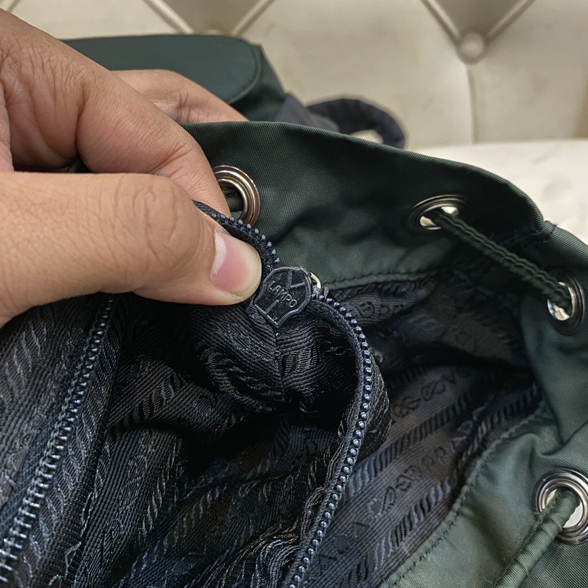 Prada × Vintage Vintage Prada Green Nylon Vela Backpack Size ONE SIZE - 14 Thumbnail