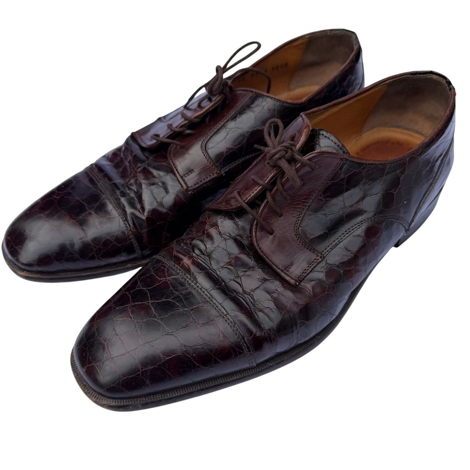 Johnston & Murphy Johnston & Murphy Croc Embossed Cap Toe Oxfords 10.5M Size US 10.5 / EU 43-44 - 1 Thumbnail