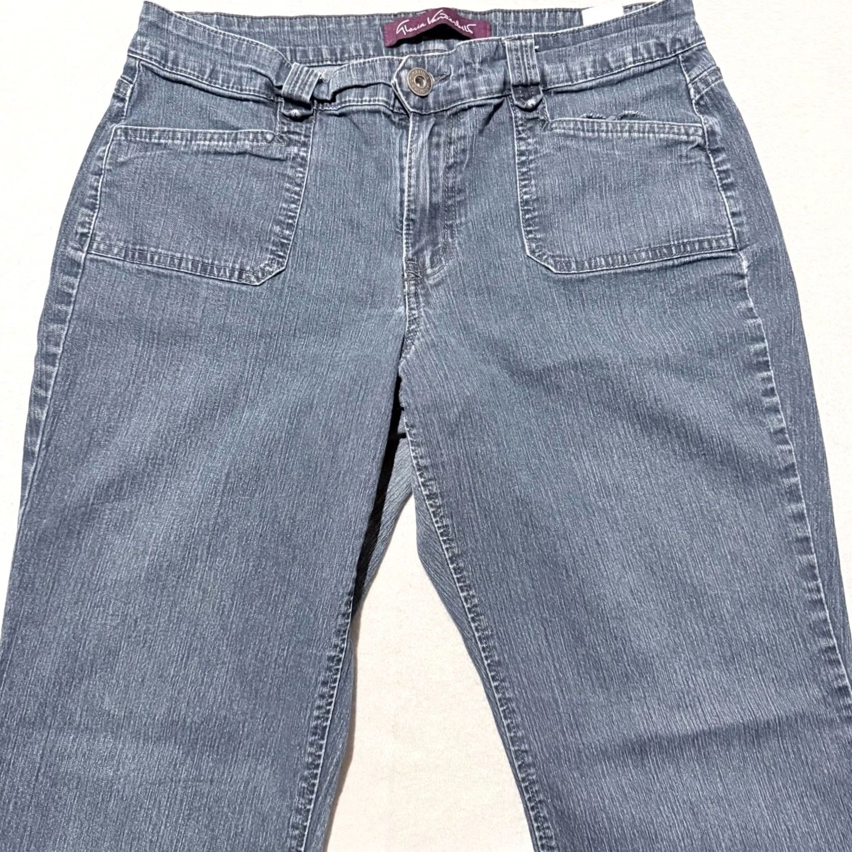 Gloria Vanderbilt Gloria Vanderbilt Jeans Women Gray Bootcut Denim Dark Wash 12 Short Stretch Regular Rise Mid 8.5-10.5 Women Size 34" / US 12 / IT 48 - 6 Thumbnail