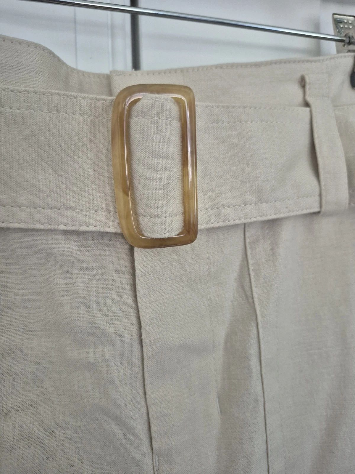 Vince Vince Pants Tan Cargo Linen Blend Belted Cuffed Size S Size 29" - 6 Thumbnail