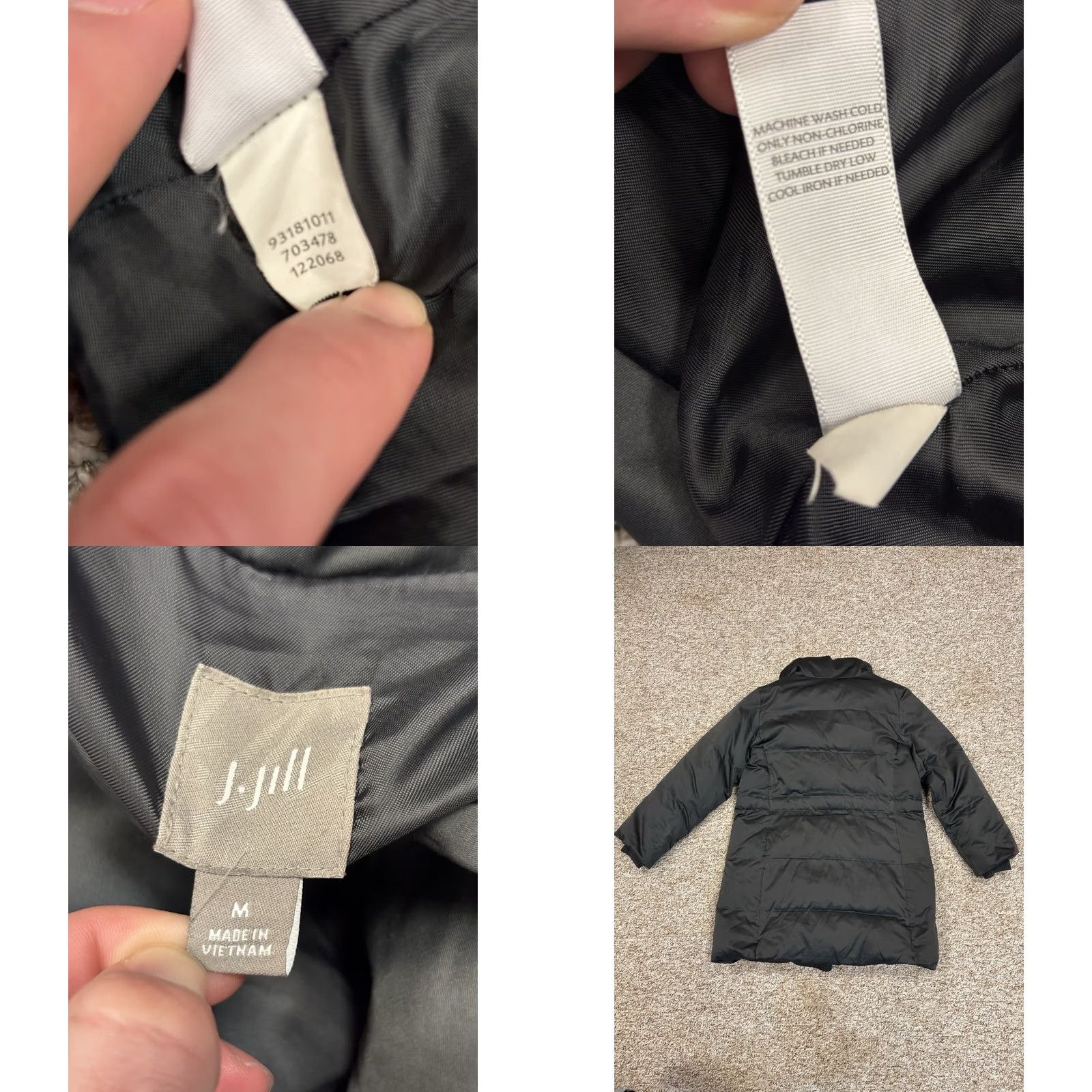 J. Jill VINTAGE J Jill Down Jacket Womens Long Coat Quilted Puffer Snap Black M Medium Coat Womens Size M / US 6-8 / IT 42-44 - 8 Thumbnail