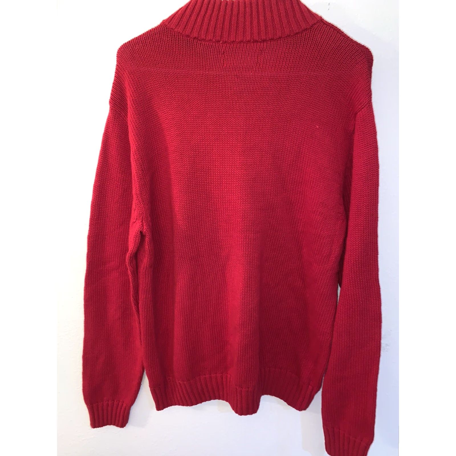 Chaps Chaps Sweater Mens M Red 1/4 Zip Pullover 100% Cotton Heavy Size US M / EU 48-50 / 2 - 3 Thumbnail