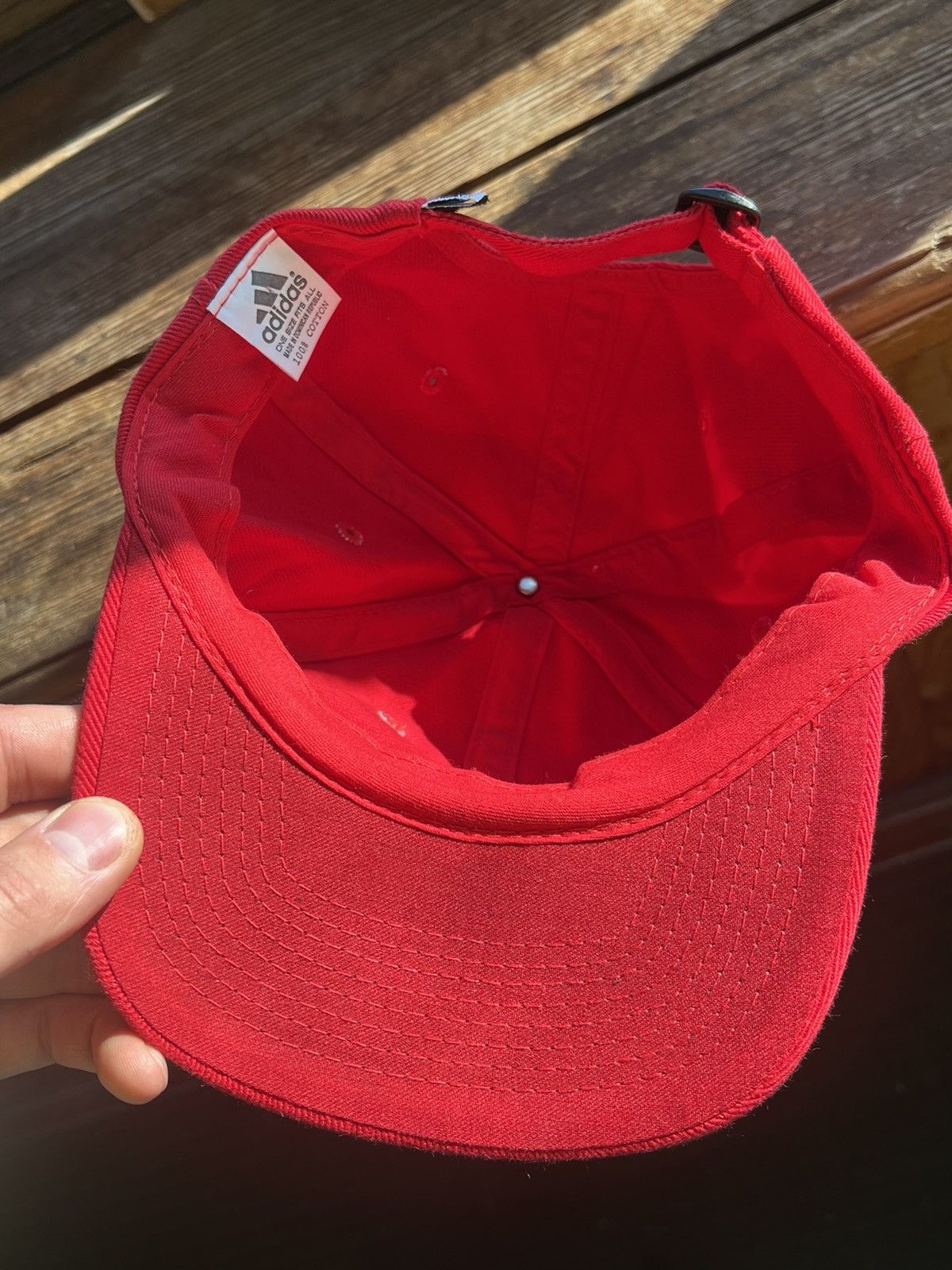 Adidas Vintage Red Hat Adidas Y2K Football Cap Size ONE SIZE - 13 Thumbnail
