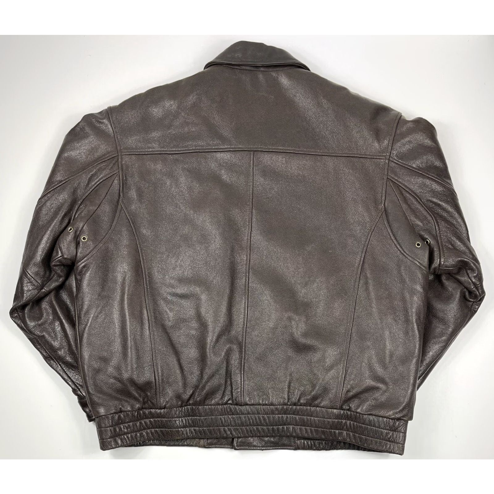 Vintage VINTAGE Wilsons Leather Mens Bomber Jacket Black XL USA Flag Size US XL / EU 56 / 4 - 4 Thumbnail