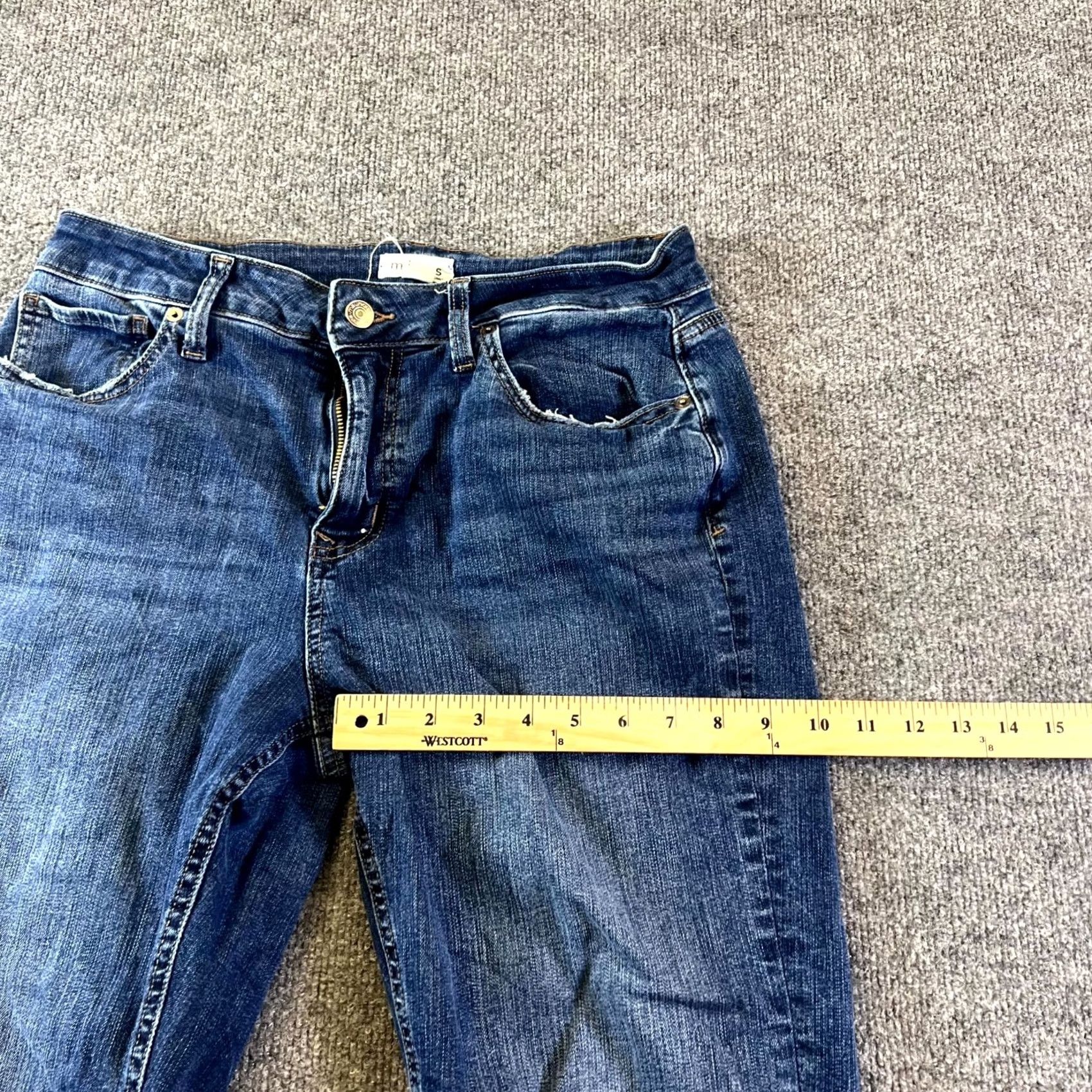 Vintage VINTAGE Maurices Jeans Womens 12 Blue Cotton Denim Straight Faded Travel Stretch Size 34" / US 12 / IT 48 - 4 Thumbnail