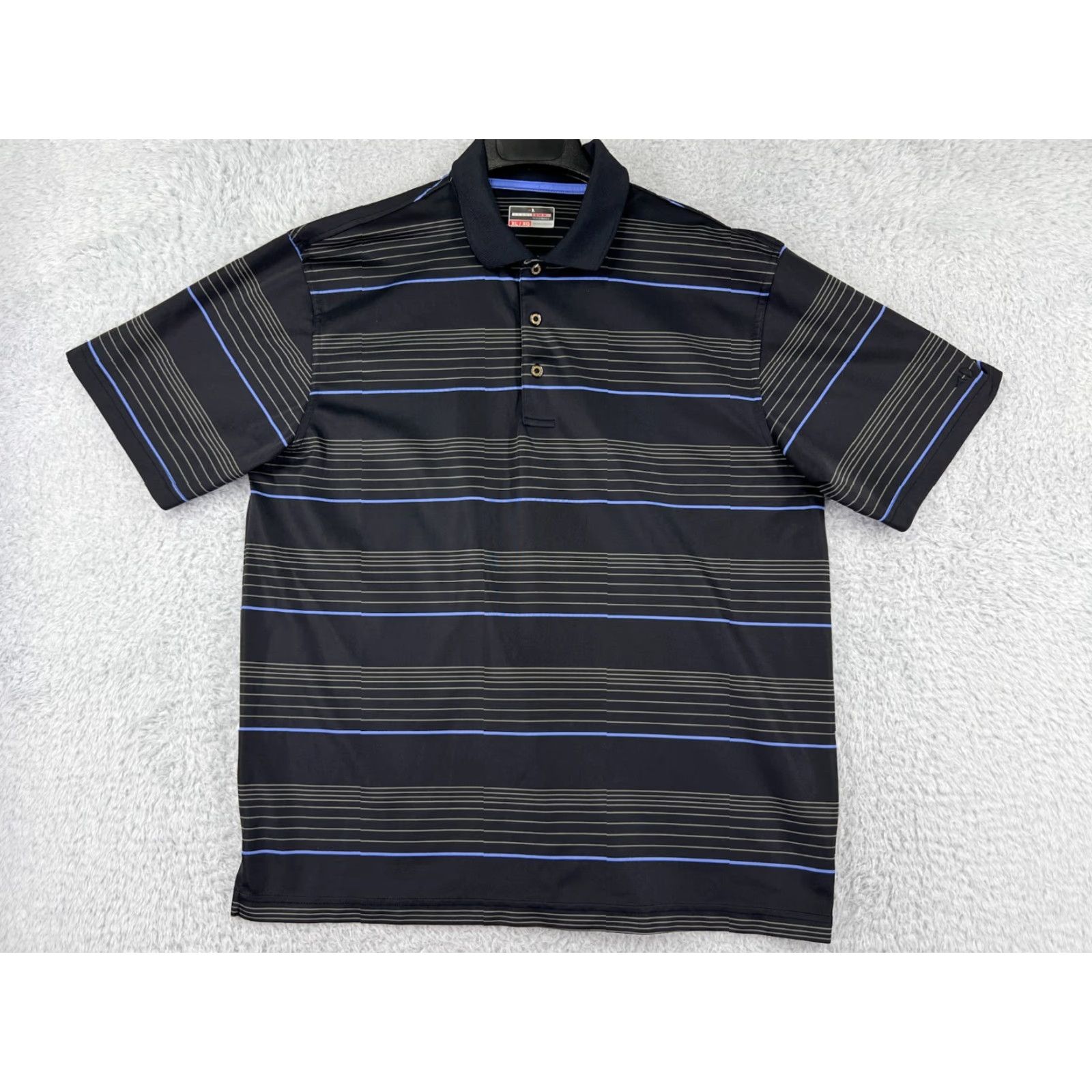 Vintage Grand Slam Polo Shirt Men XL Black Striped Polo Shirt XL Mens Slim Fit 100% Polyester Sports Size US XL / EU 56 / 4 - 2 Thumbnail