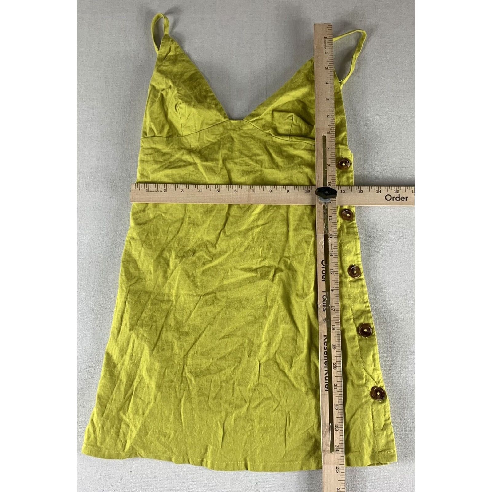 Vintage LOVERS AND FRIEND CAMISOLE BLOUSE WOMENS XS LIME GREEN SIDE BUTTON UP Size XS / US 0-2 / IT 36-38 - 3 Thumbnail