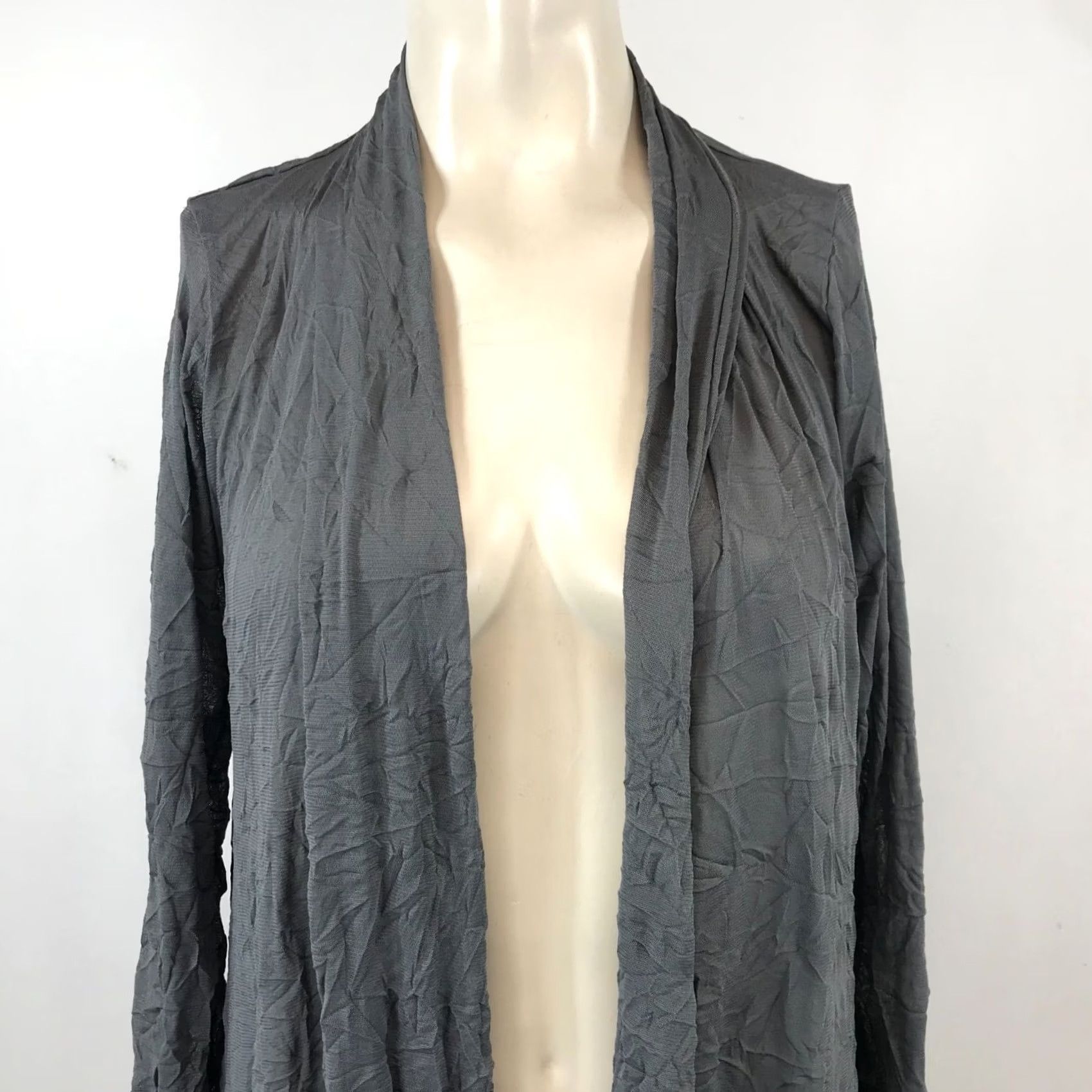 Vintage COMFY USA WOMEN'S XS GRAY SHEER LONG SLEEVE OPEN POLYESTER CARDIGAN Size XS / US 0-2 / IT 36-38 - 2 Thumbnail