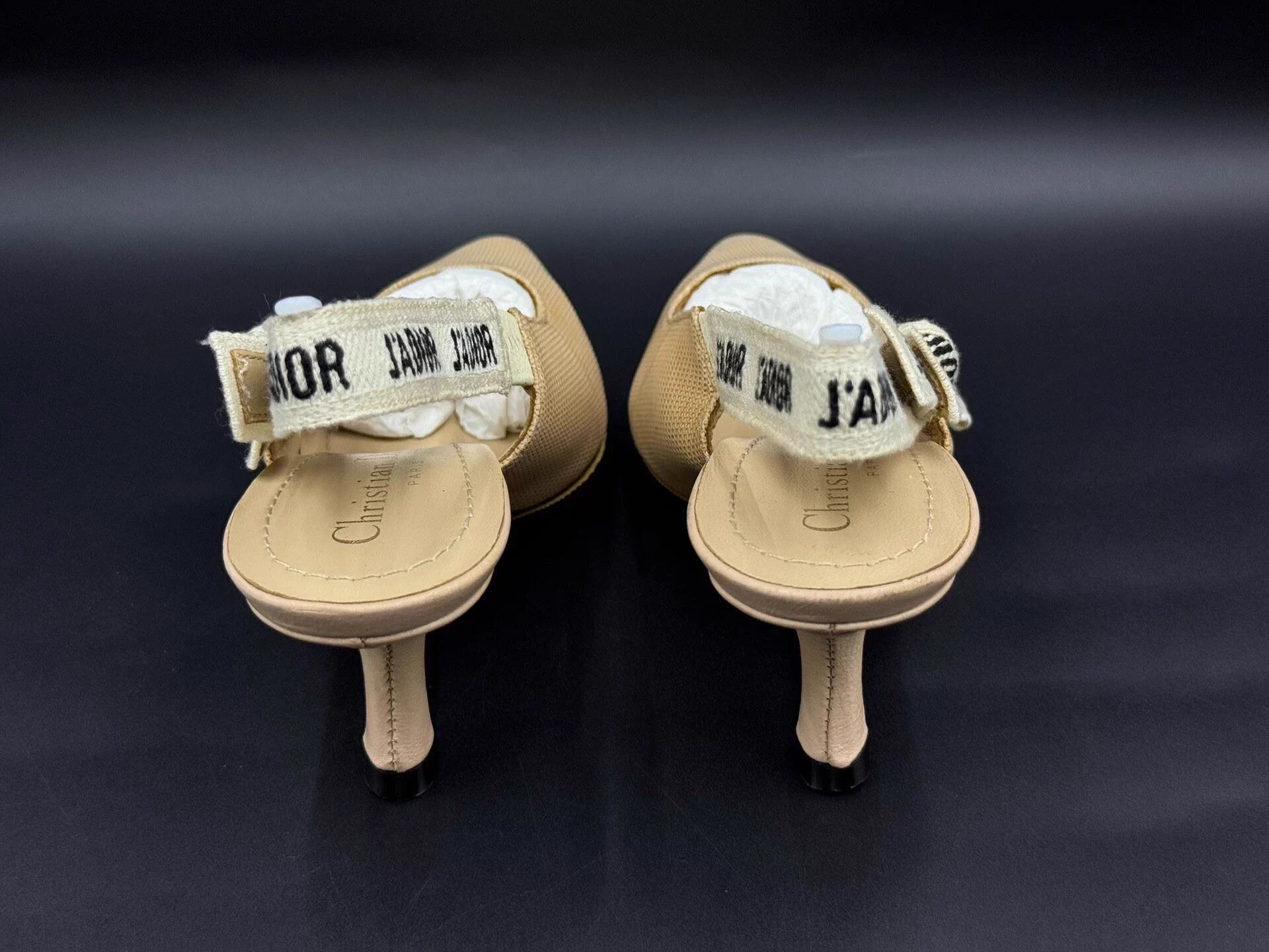 Dior DIOR J'Adior Fabric Slip-on Kitten Heel Nude 6.5cm Size US 4 / IT 34 - 5 Thumbnail