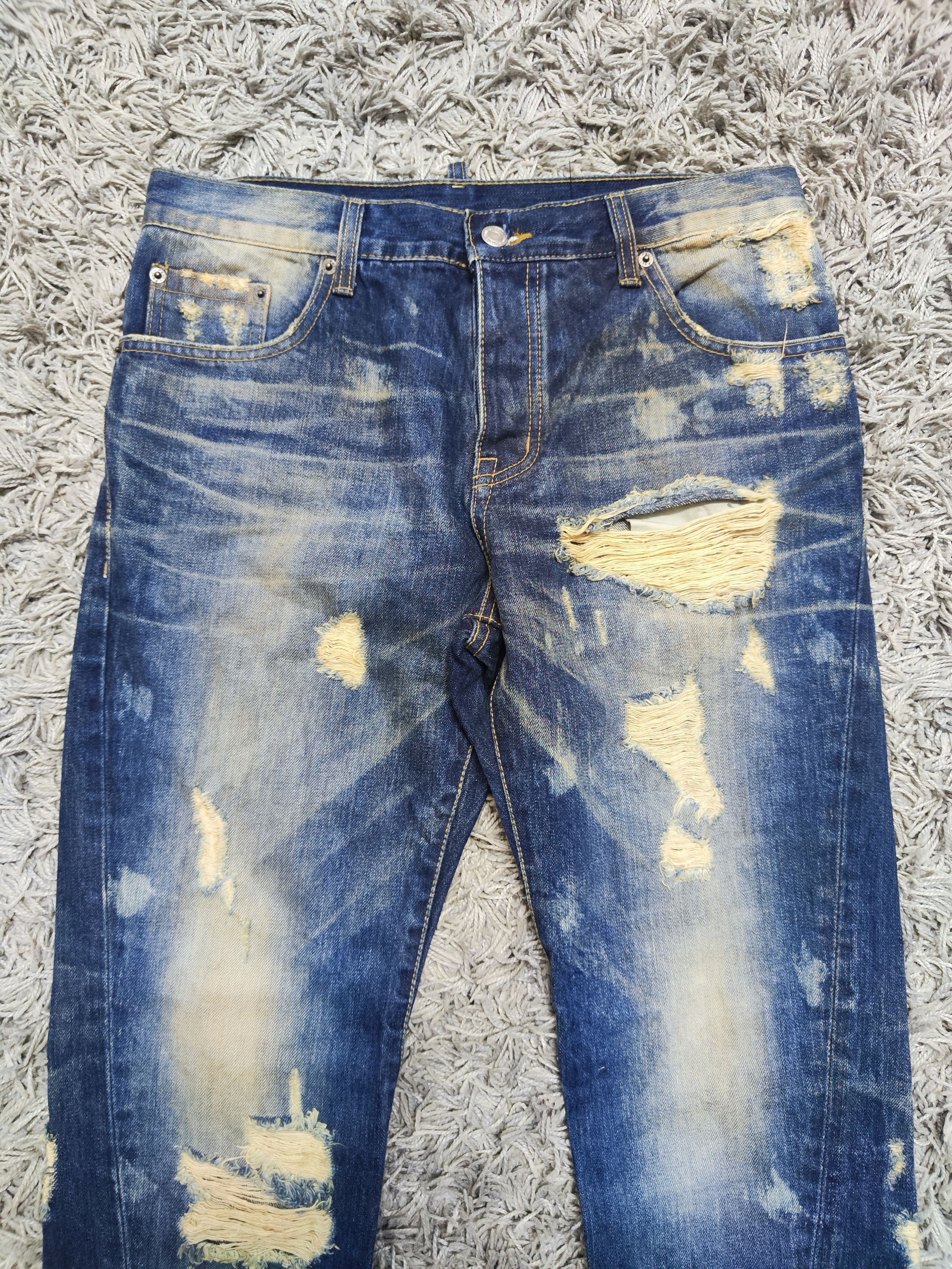 Hysteric Glamour × Japanese Brand × Vintage Twist Leg REGULAR STRAIGHT Ripped Paul Denim Size US 32 / EU 48 - 3 Thumbnail