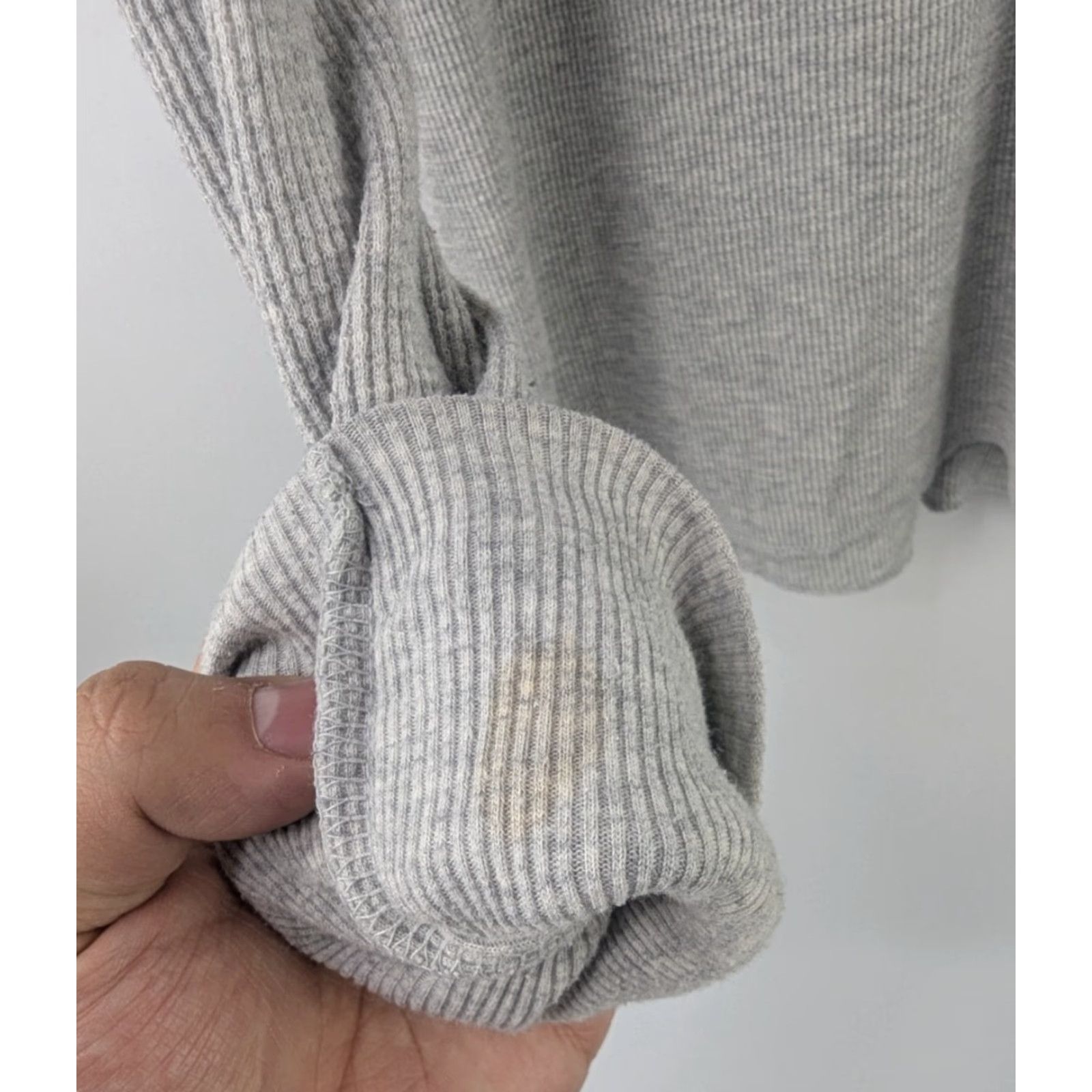 American Eagle Outfitters American Eagle Outfitters Henley Moon Lover Ribbed Gray Size Large Scoop Neck Long Sleeve Shirt Womens Size L / US 10 / IT 46 - 6 Thumbnail