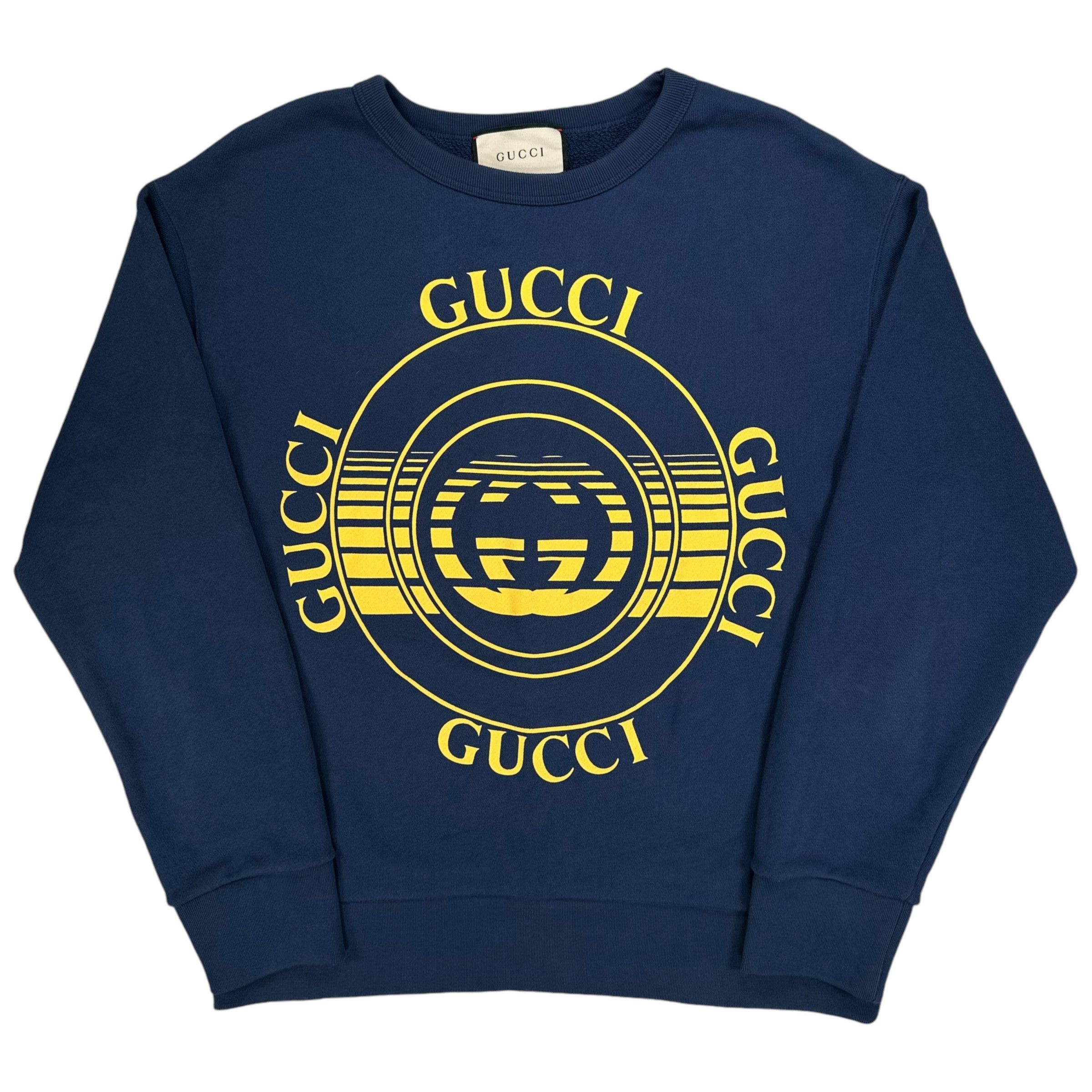 Gucci Gucci Size M Sweatshirt Deep Blue Record Disk Logo GG Size US M / EU 48-50 / 2 - 1 Thumbnail