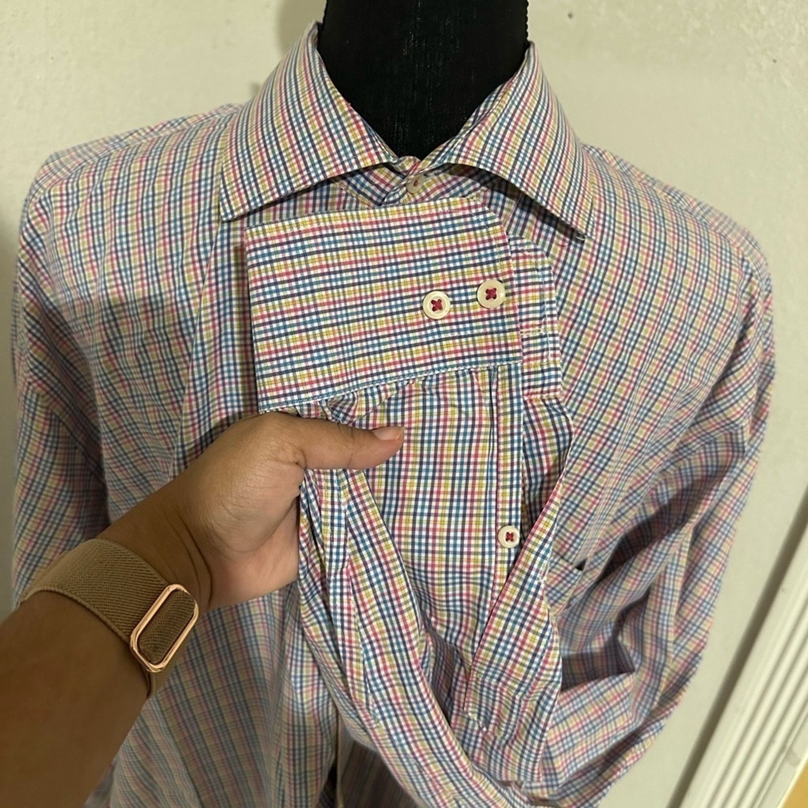 Peter Millar Peter Millar Plaid Multicolor Longsleeve ButtonUp Shirt Size US XL / EU 56 / 4 - 6 Thumbnail