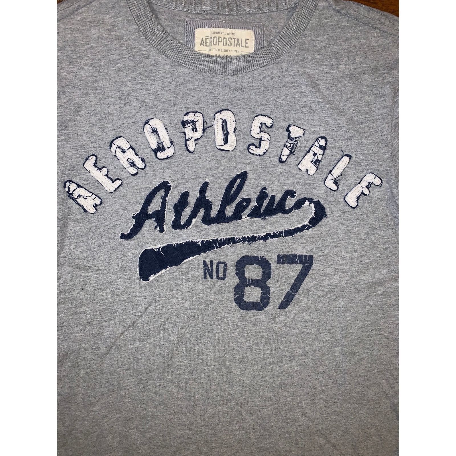 Aeropostale Y2K Aeropostale Athletic 87 Tee Grey Medium Mallcore Shirt Size US M / EU 48-50 / 2 - 1 Thumbnail