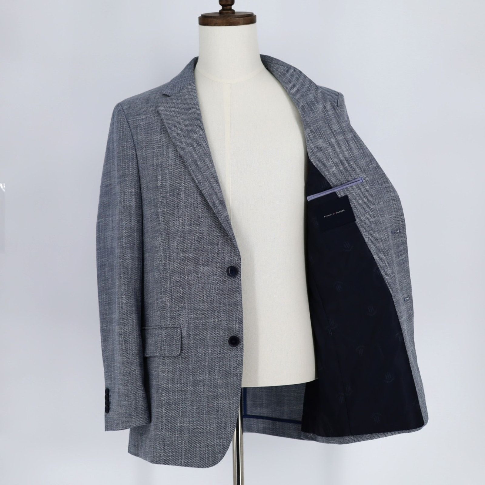 Tommy Hilfiger Tommy Hilfiger Men's Denim Blue Modern Sport Coat Size 40R Size 40R - 7 Thumbnail