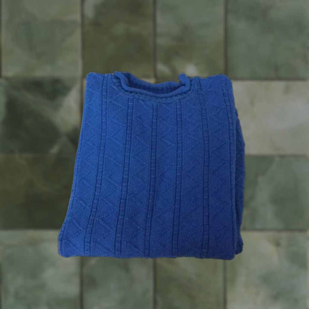 X-LARGE VINTAGE WOMANS MOCKNECK SWEATER 80s Blue XL X-Large Womens Size XL / US 12-14 / IT 48-50 - 1 Thumbnail